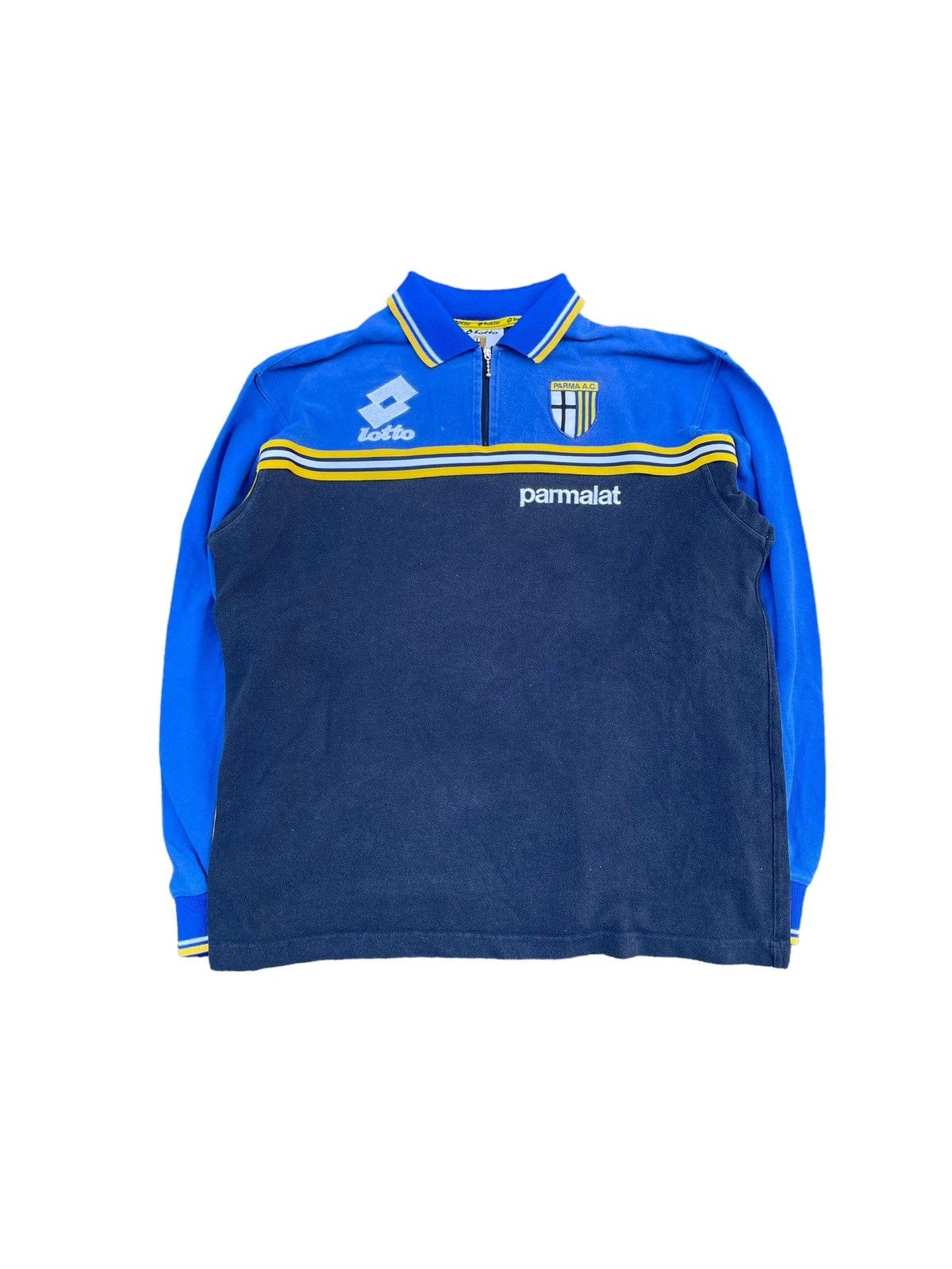 image of 90's Lotto Parma A.c Half Zip Top in Blue, Men's (Size Medium)
