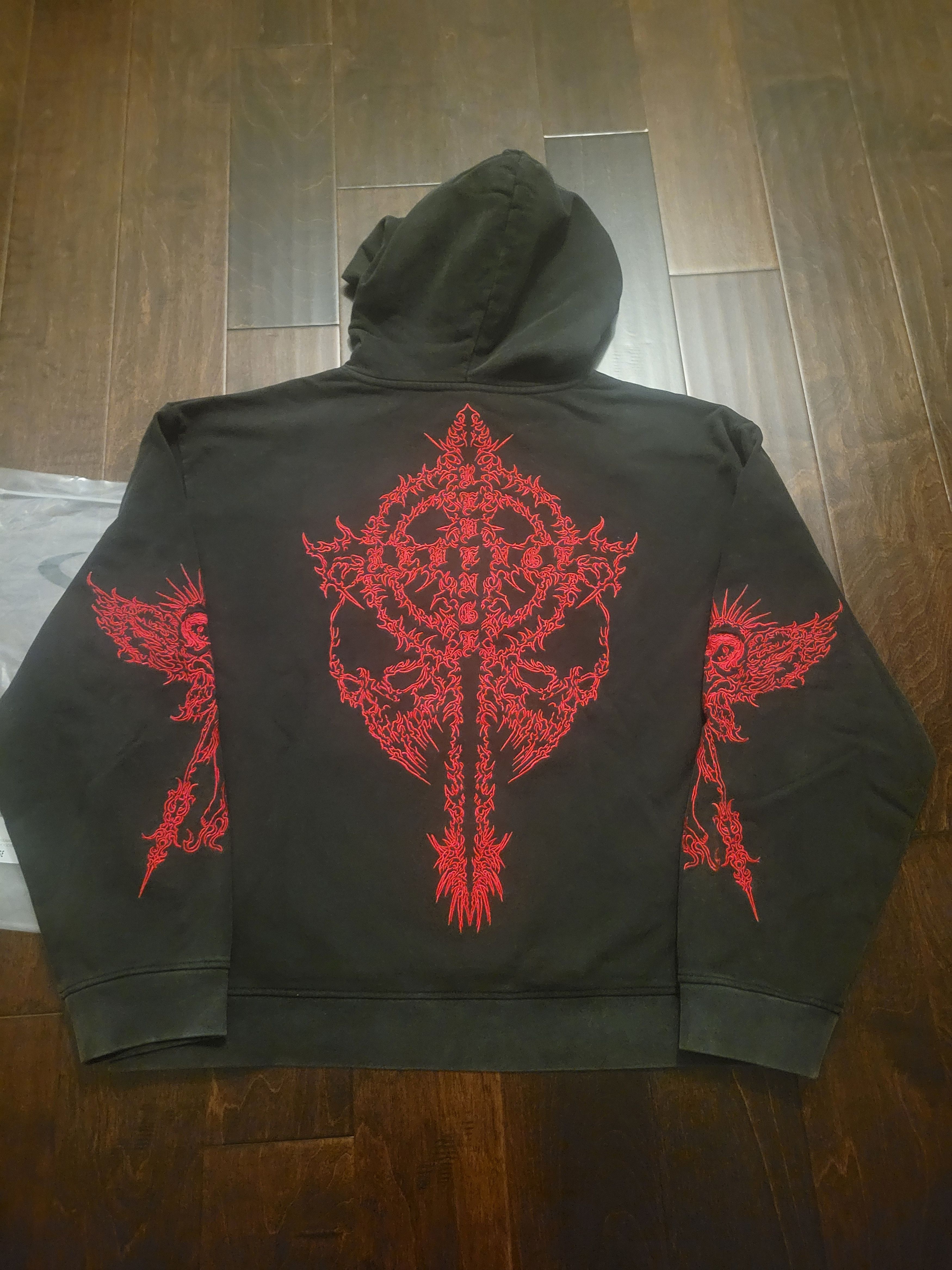 Revenge Revenge Black Red Renaissance Angel Cross Hoodie Grailed