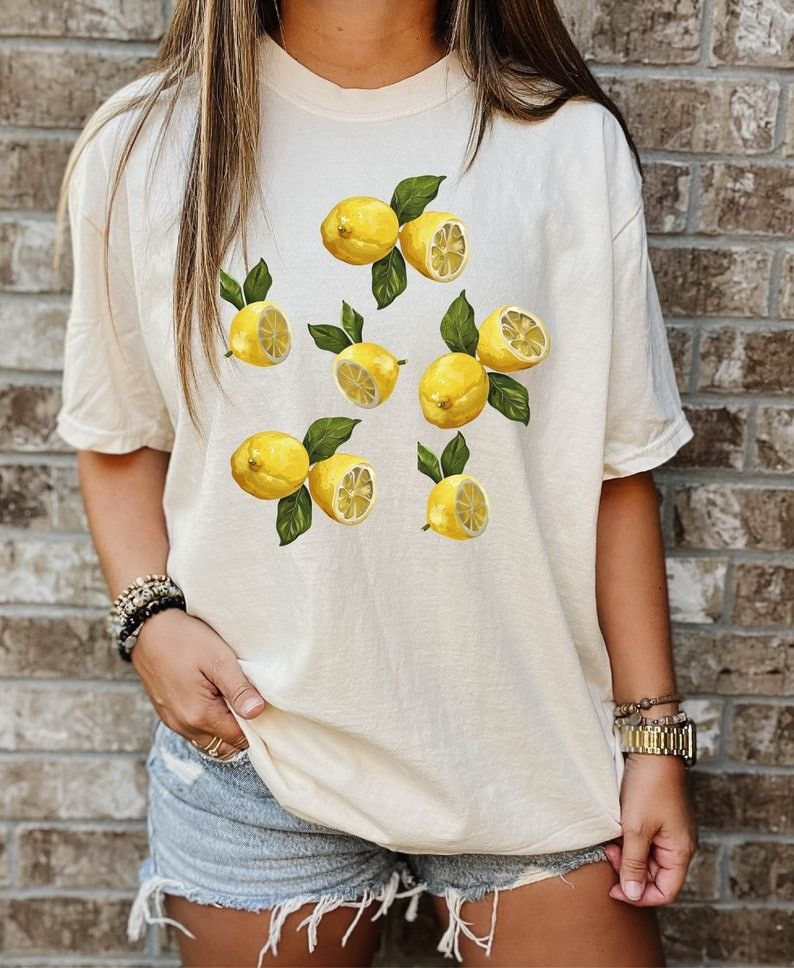 Designer Aesthetic Fruit Shirt, Lemon Shirt Size L / US 10 / IT 46 - 1 Thumbnail