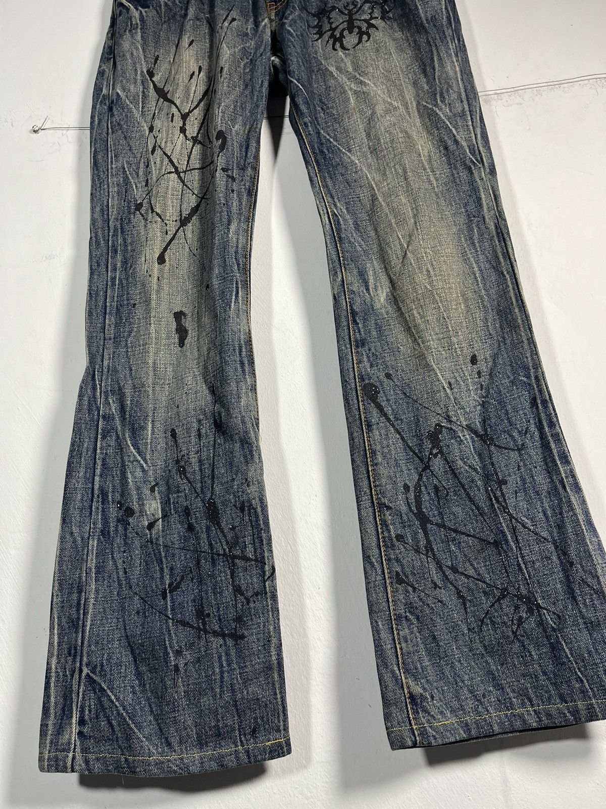 Japanese Brand Rare ‼️Bootcut Denim Butterfly Jeans Y2k style Size 31" - 1 Thumbnail