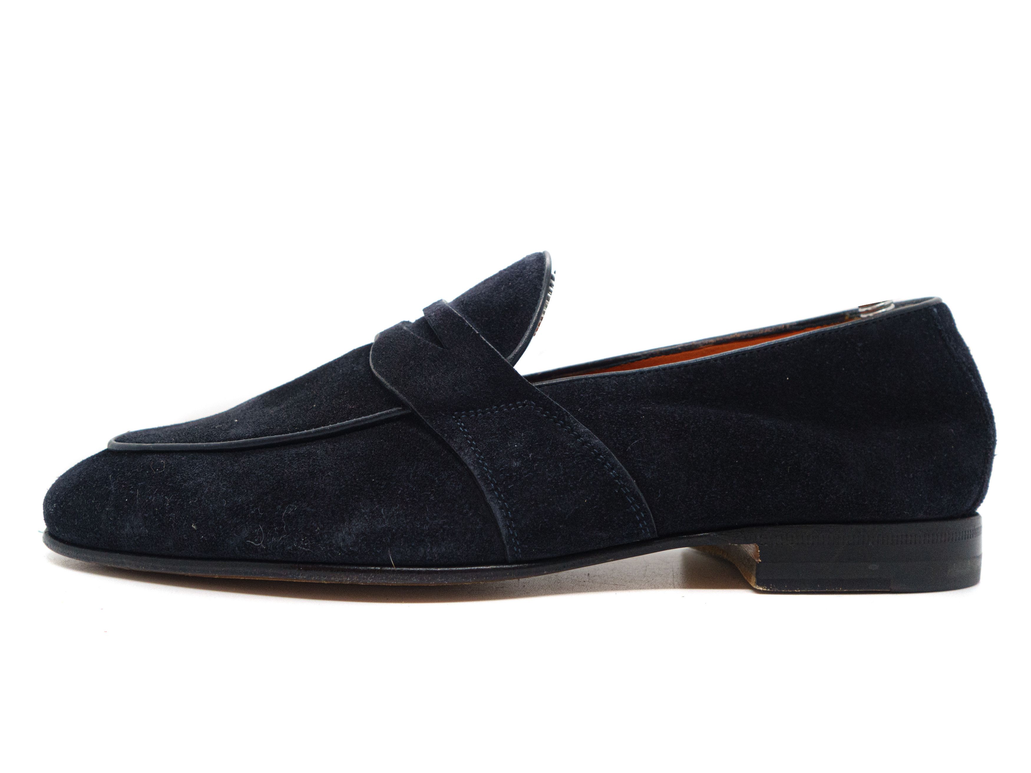 Santoni Suede Penny Loafers Size US 7 / EU 40 - 2 Thumbnail
