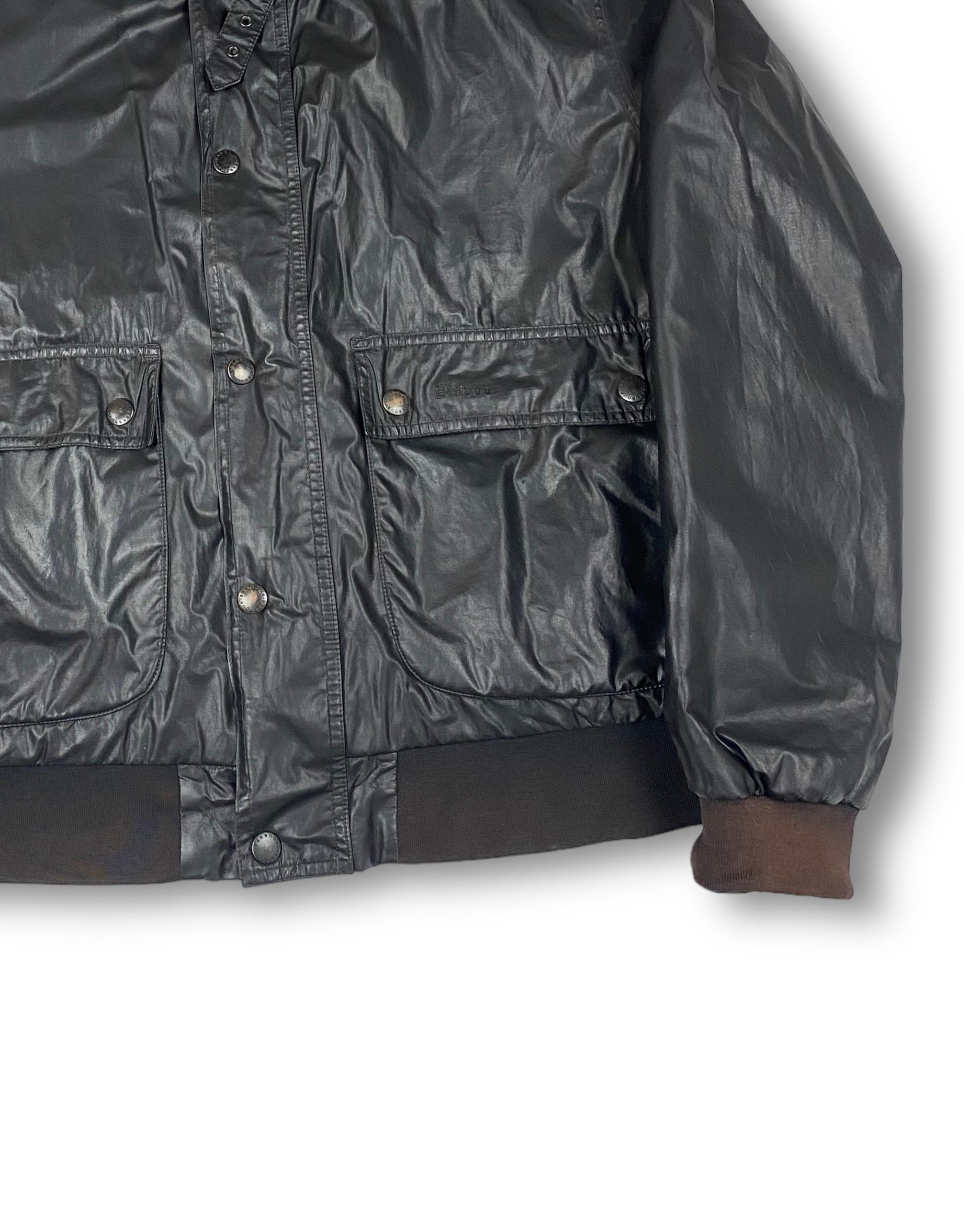 Barbour Vintage BARBOUR Super Rare Black Shining Biker Jacket M543 Size US XXL / EU 58 / 5 - 2 Thumbnail