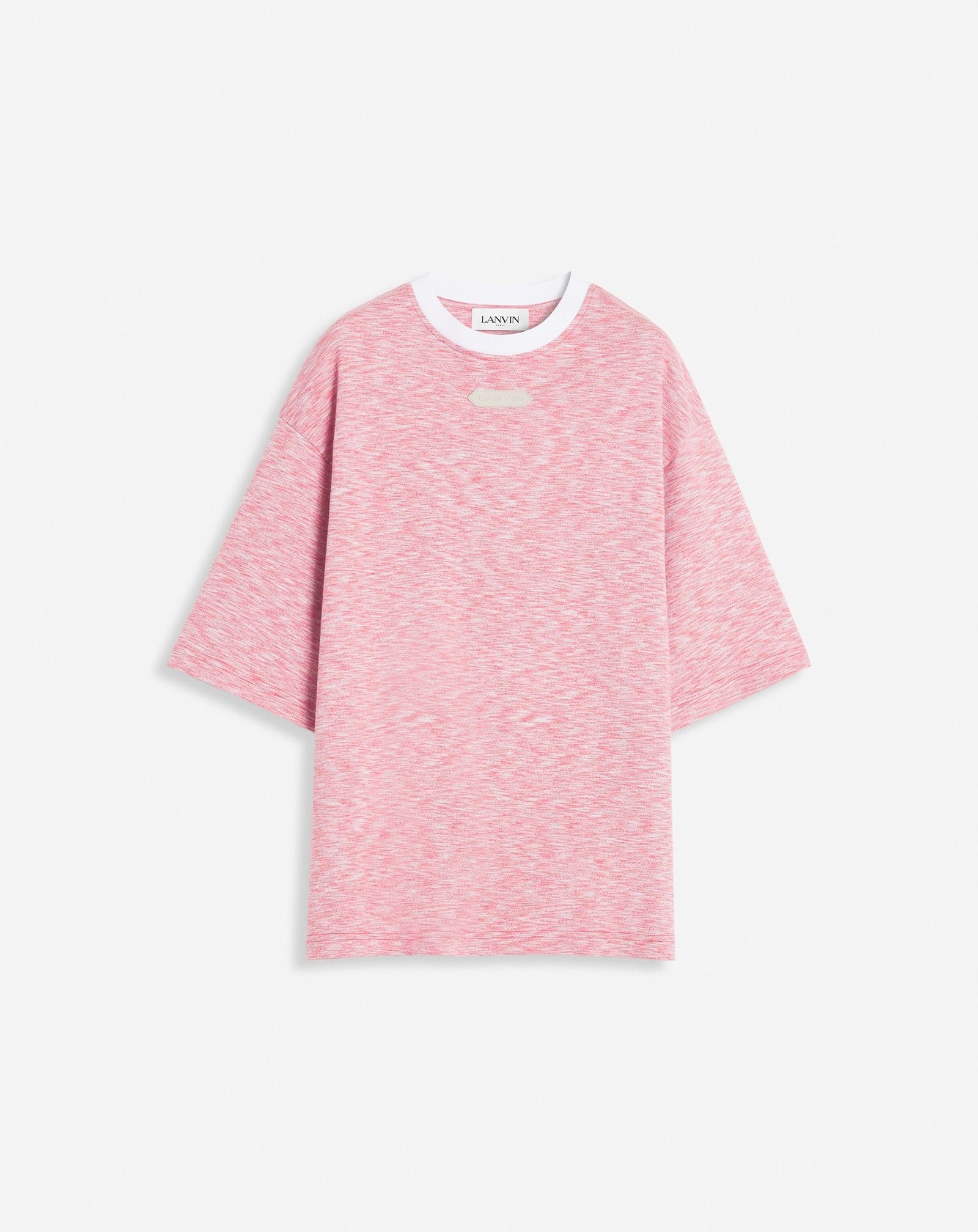 o1mle0825 Heathered-Effect Loose-Fitting T-Shirt in Red