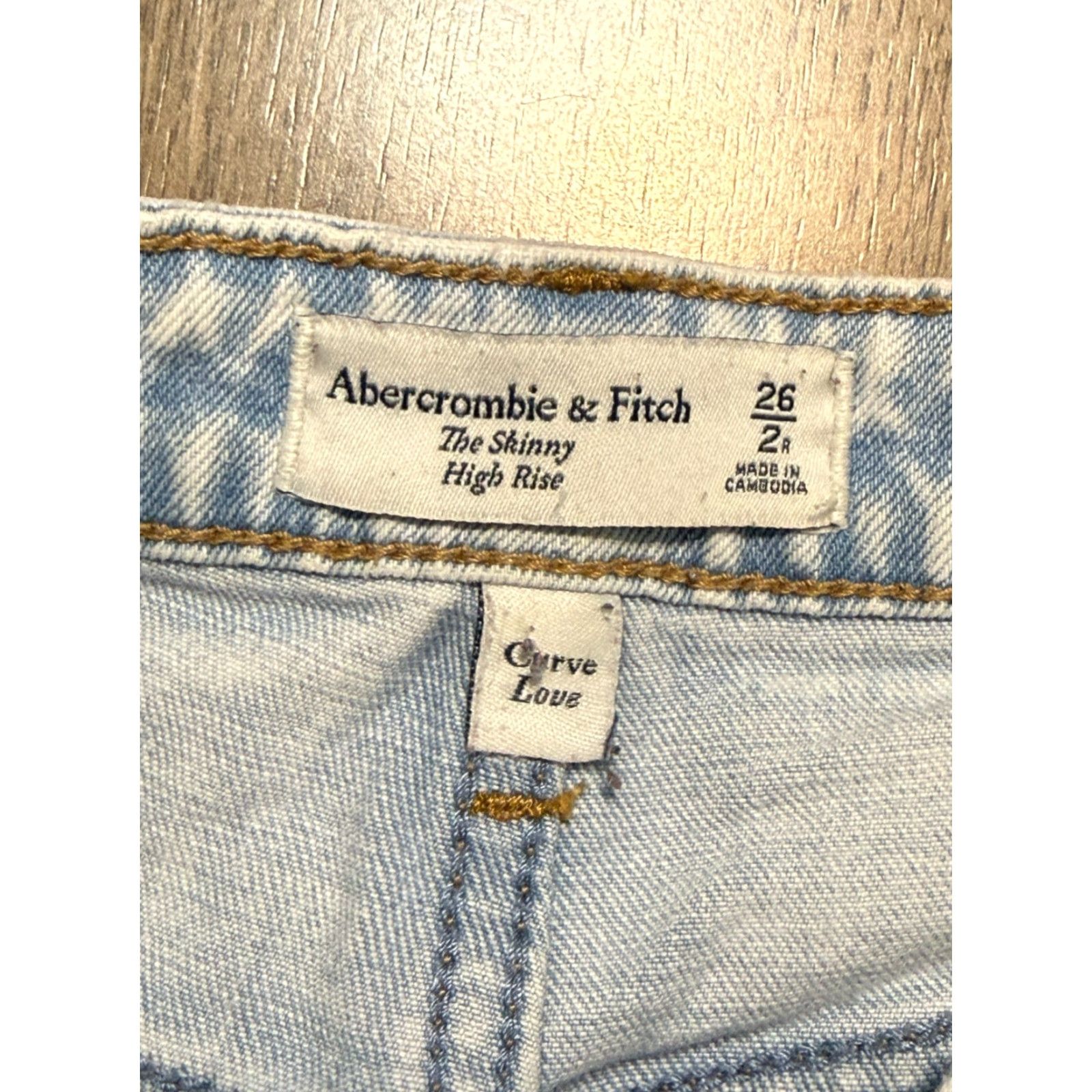 Abercrombie & Fitch Abercrombie & Fitch Jeans Women's 26/2R Acid Wash Curve Love Skinny High Rise Denim Blue Slim Fit 5-Pocket Style Womens Vintage? No Size 26" / US 2 / IT 38 - 5 Thumbnail
