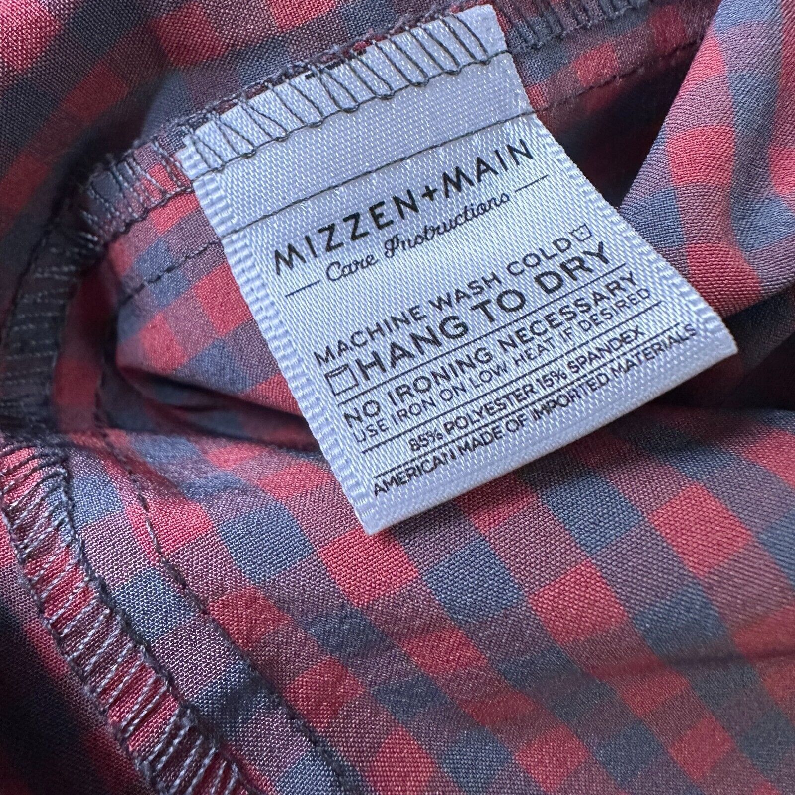 Mizzen+Main Mizzen + Main Shirt Mens Large Red Black Buffalo Button Up Size US L / EU 52-54 / 3 - 7 Thumbnail