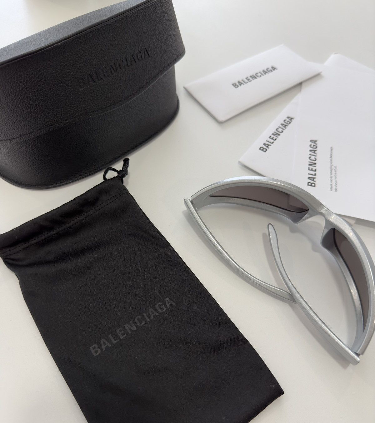 Balenciaga Balenciaga Silver Skin x Cat XL Sunglasses Size ONE SIZE - 11 Thumbnail