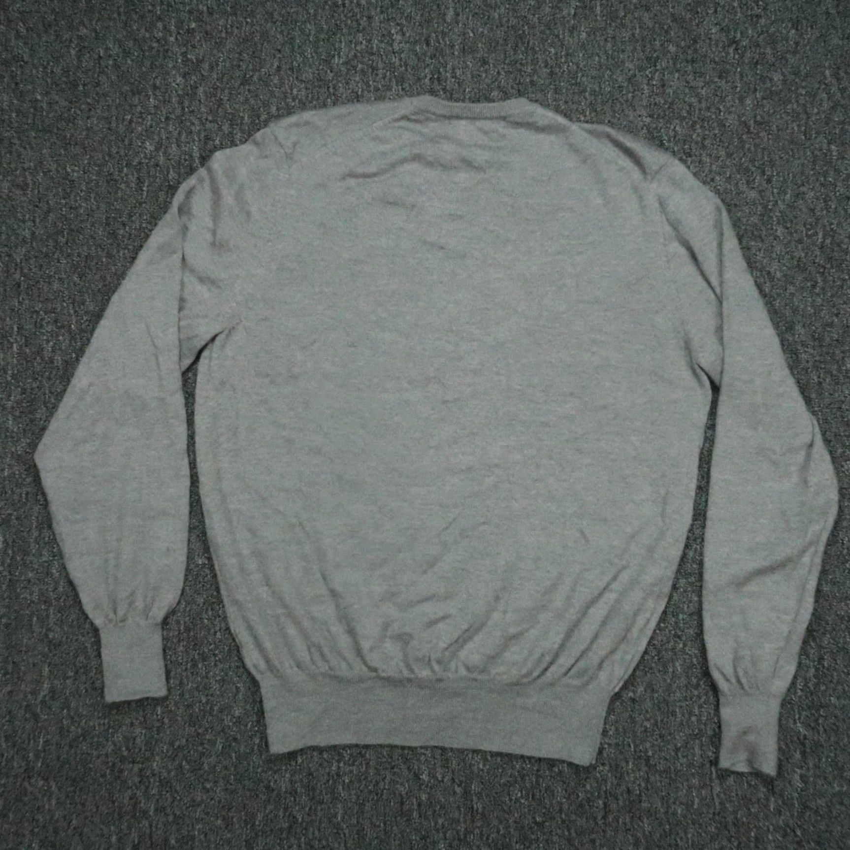 CO Collars & Co Sweater Mens Medium Gray Extrafine Merino V-Neck Pullover Jumper Size US M / EU 48-50 / 2 - 5 Thumbnail