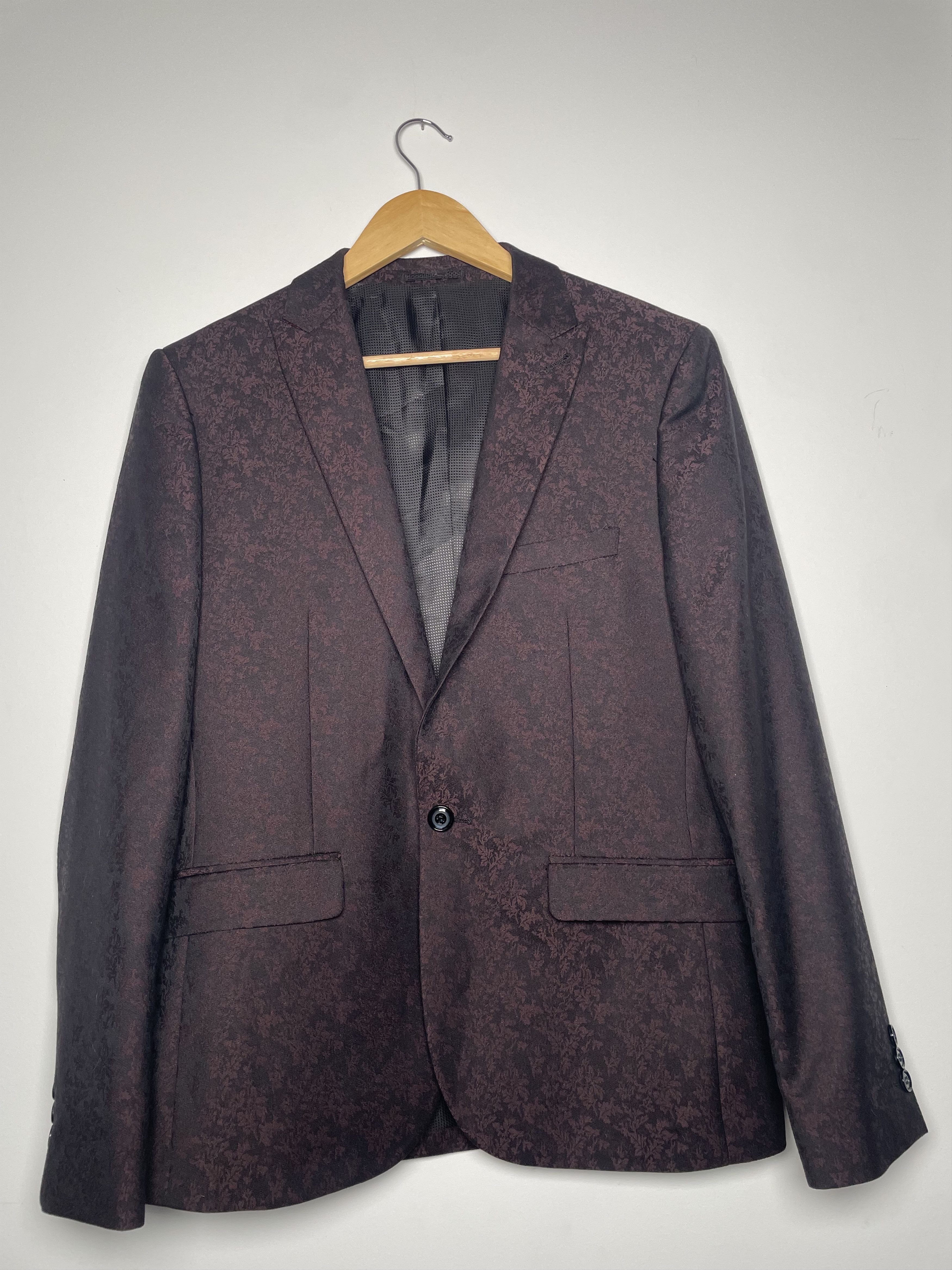 Other Harry Brown London Plum Jacquard Slim Fit Blazer 38S Size 38S - 1 Thumbnail