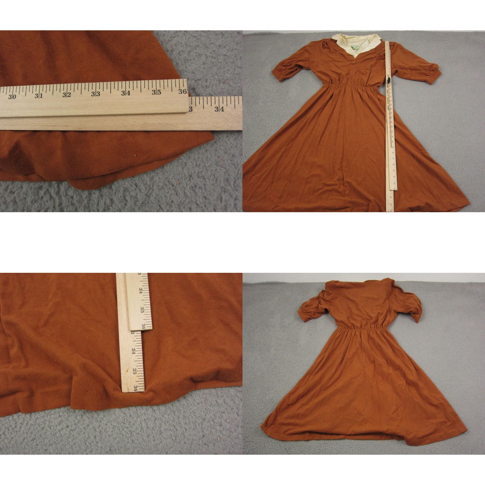Vintage VINTAGE Patty O’Neil Dress Womens 9/10 Brown MOD Fit & Flare Midi Short Sleeve Collared Button 70s 80s 90s Classic Retro Womens Clothing Size M / US 6-8 / IT 42-44 - 9 Thumbnail
