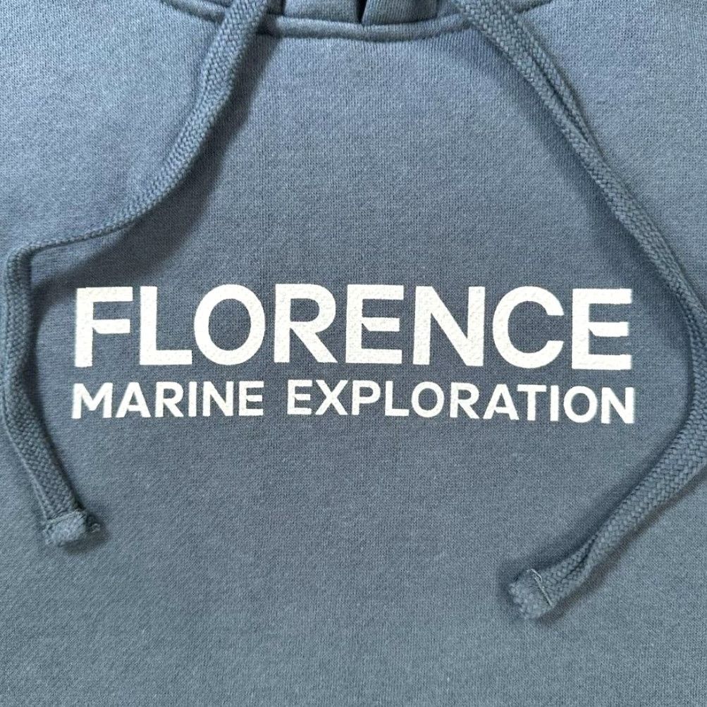 Vintage Florence Marine X Explorer Hoodie Mens Medium Slate Blue Organic Cotton Surf Outdoors Hoodie Size US M / EU 48-50 / 2 - 2 Thumbnail