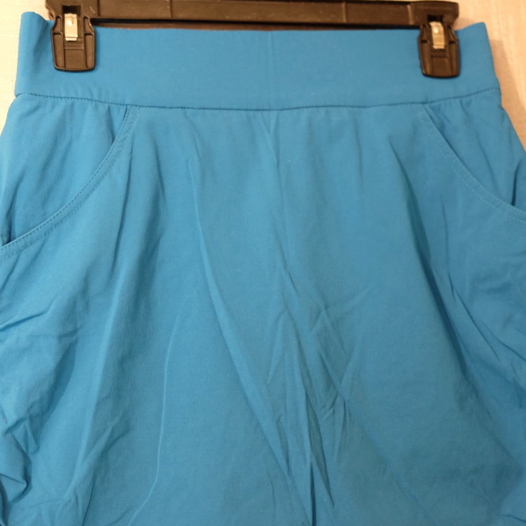 Vintage Columbia Active Skort Women's S Blue Green Ruched Pull On Short Skirt Athletic Golf Hiking Tennis Size ONE SIZE - 2 Thumbnail