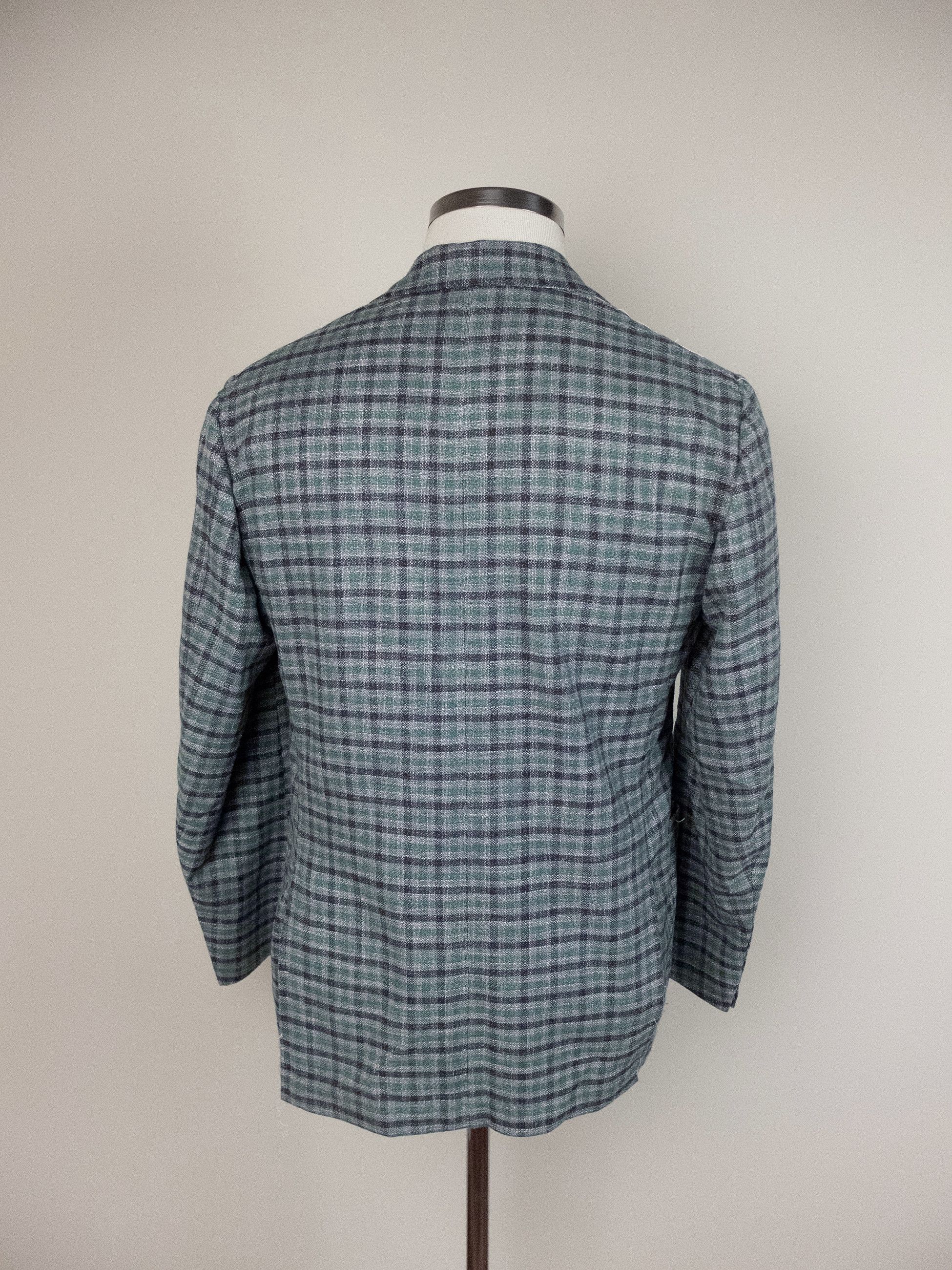 SARTORIO SARTORIO Napoli Kiton green gray plaid wool silk sportcoat Size 40R - 3 Thumbnail