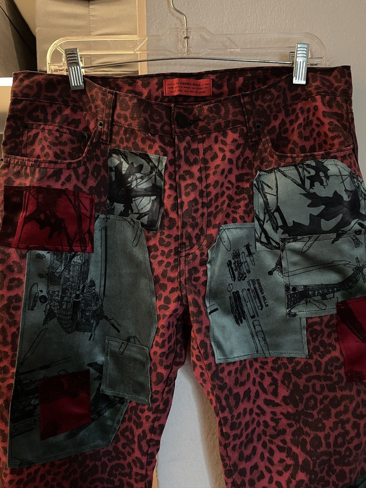 Siberia Hills Siberia Hills Hiker Patchwork Blood Red Leopard Pants Size US 34 / EU 50 - 4 Thumbnail