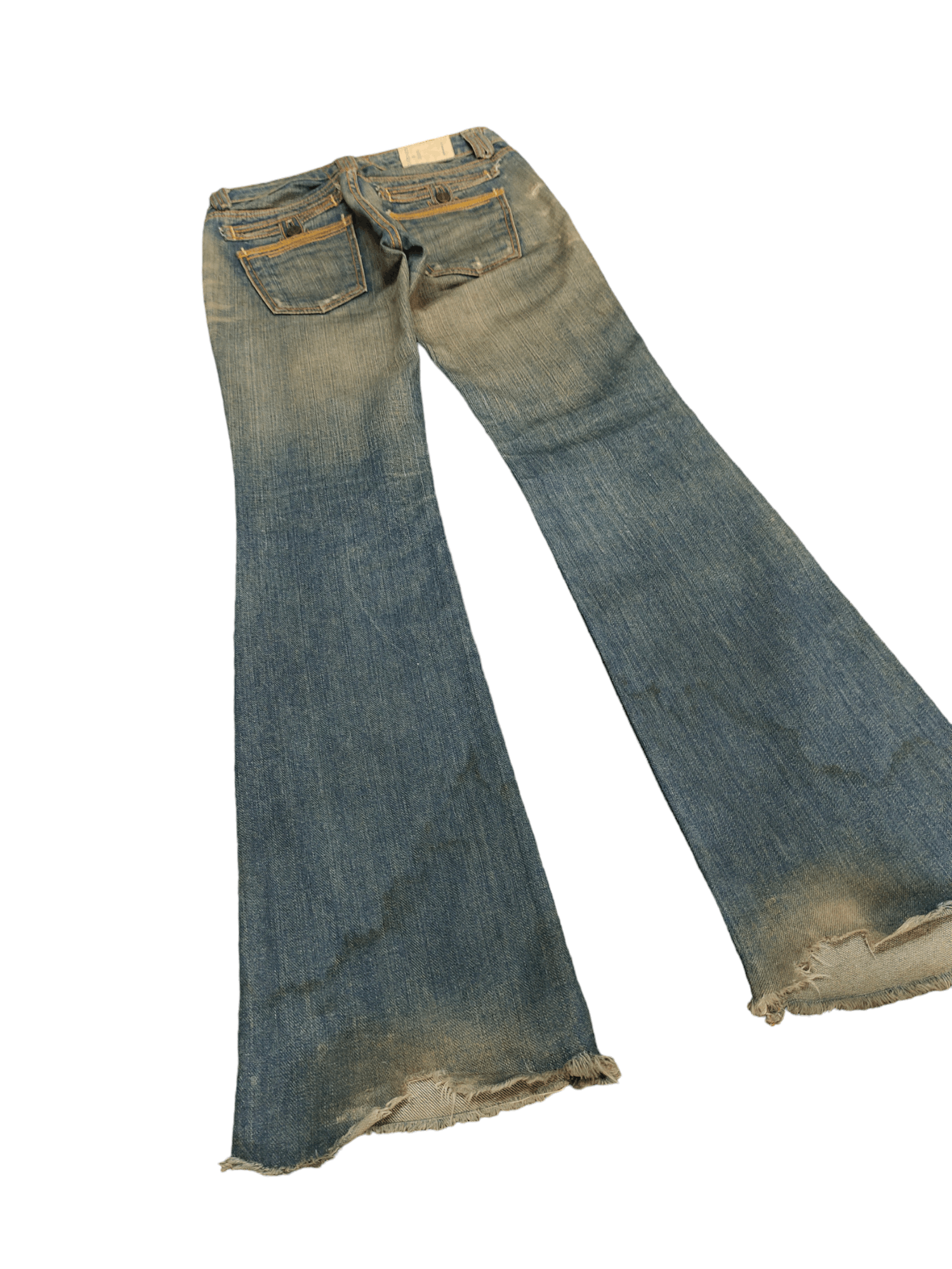 If Six Was Nine Flare Jeans Taverniti Release Hem Distress Boot Cut Low Rise Size US 27 - 13 Thumbnail