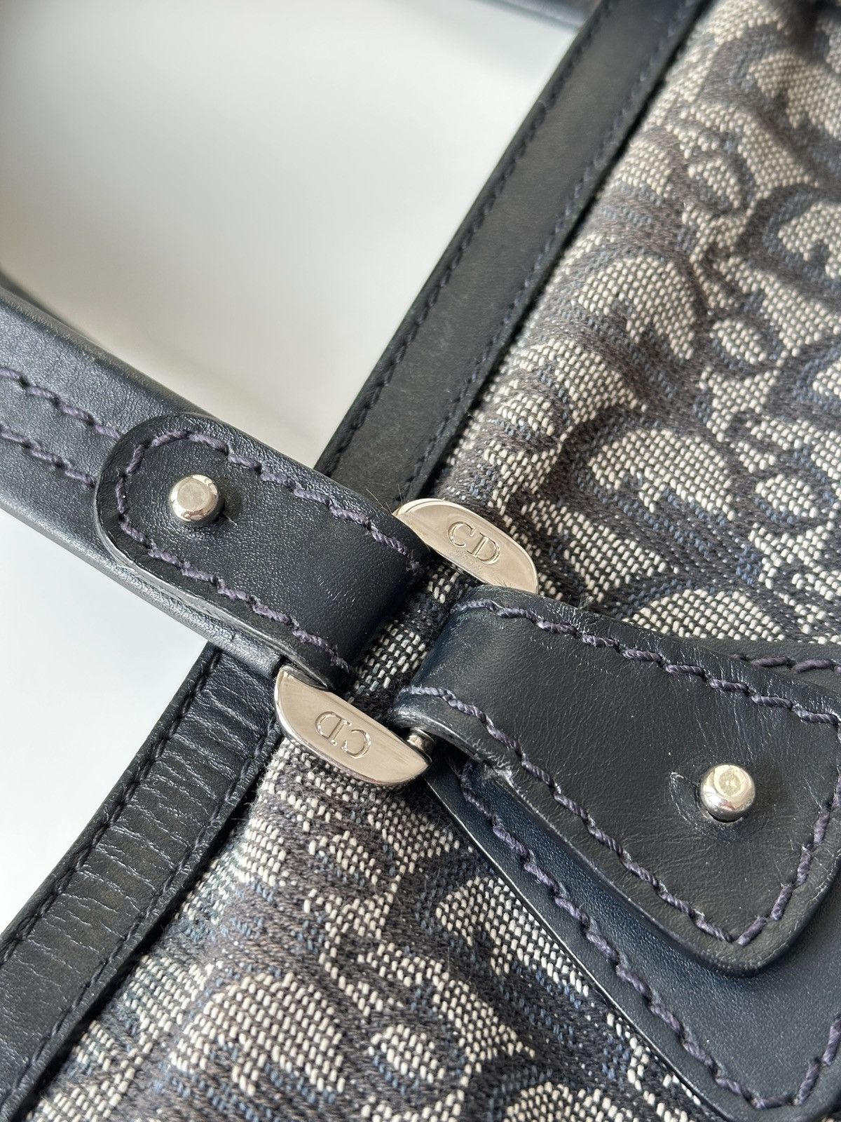 Christian Dior Monsieur DIOR Monogram Navy Diorissimo Canvas Medium Tote Bag Size ONE SIZE - 18 Thumbnail