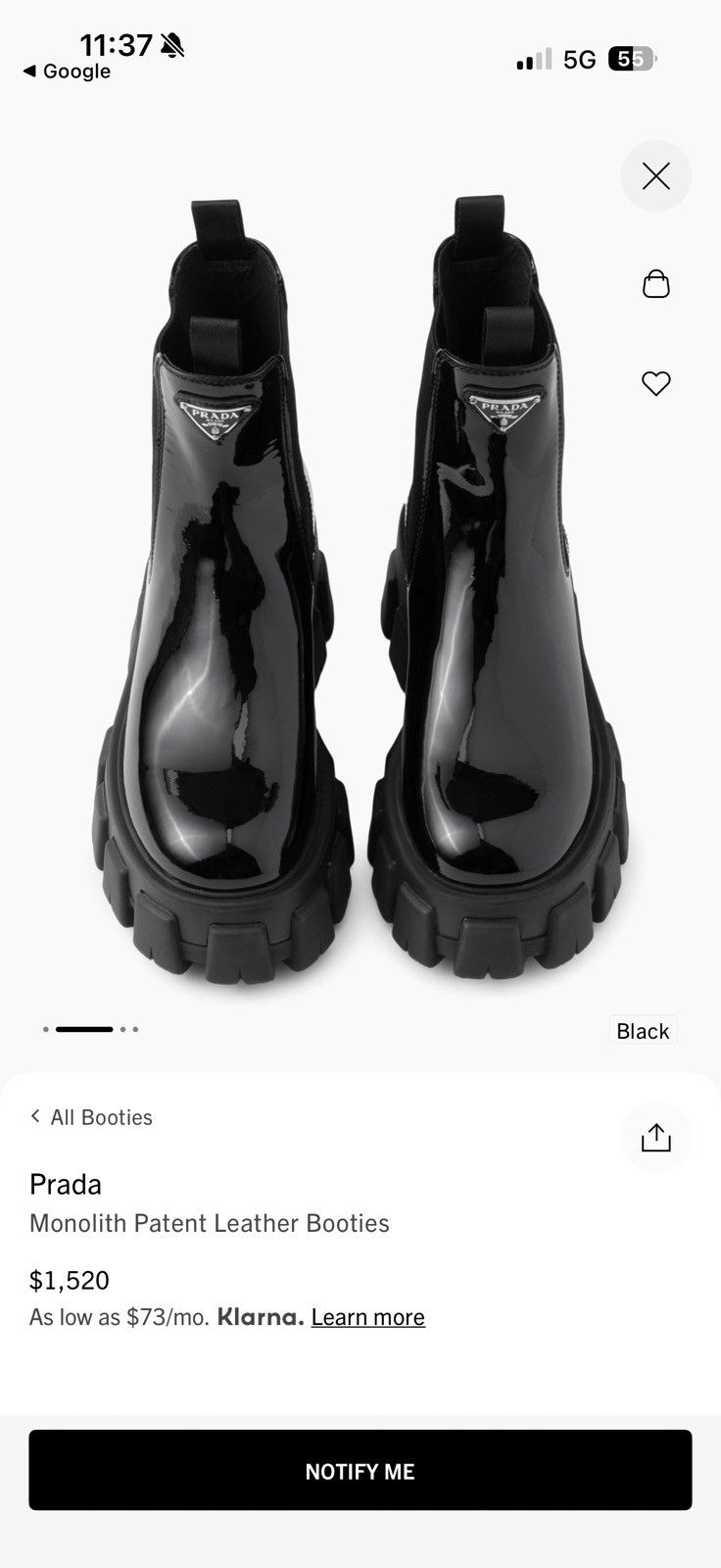 Prada PRADA MONOLITH ANKLE BOOTS SIZE 35.5 Size US 5.5 / IT 35.5 - 6 Thumbnail