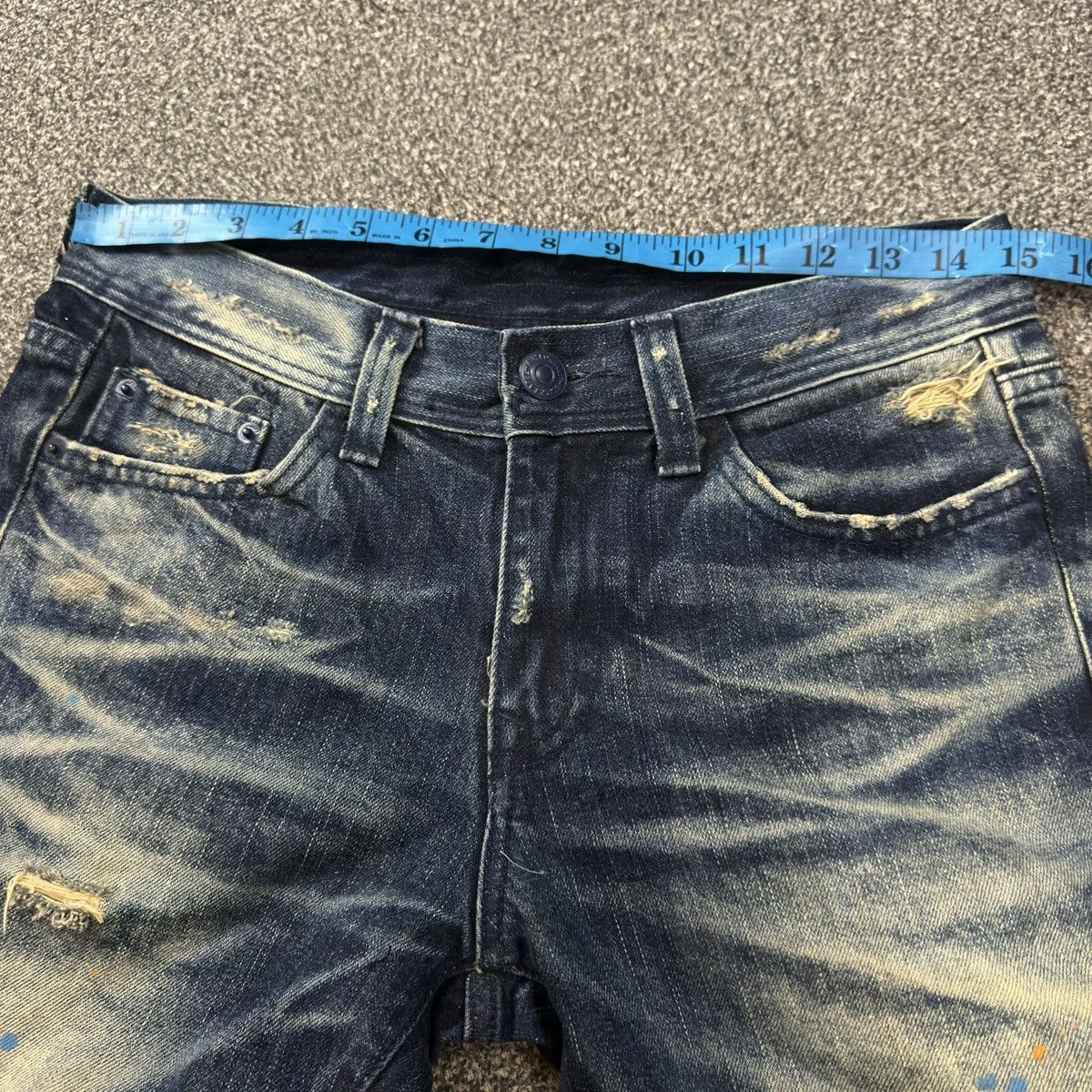 Black Label Distressed Black Label Paint Destroy Denim Jeans Amiri Style Size US 30 / EU 46 - 16 Thumbnail