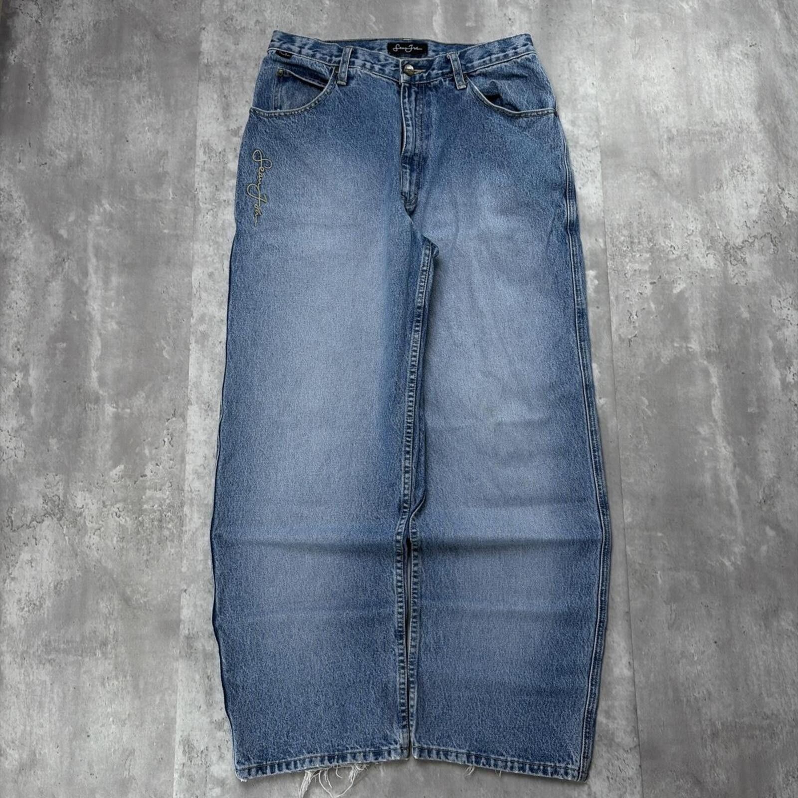 Sean John Y2K Light Wash Sean John Grunge Baggy Skater Denim Jeans Size US 32 / EU 48 - 2 Thumbnail