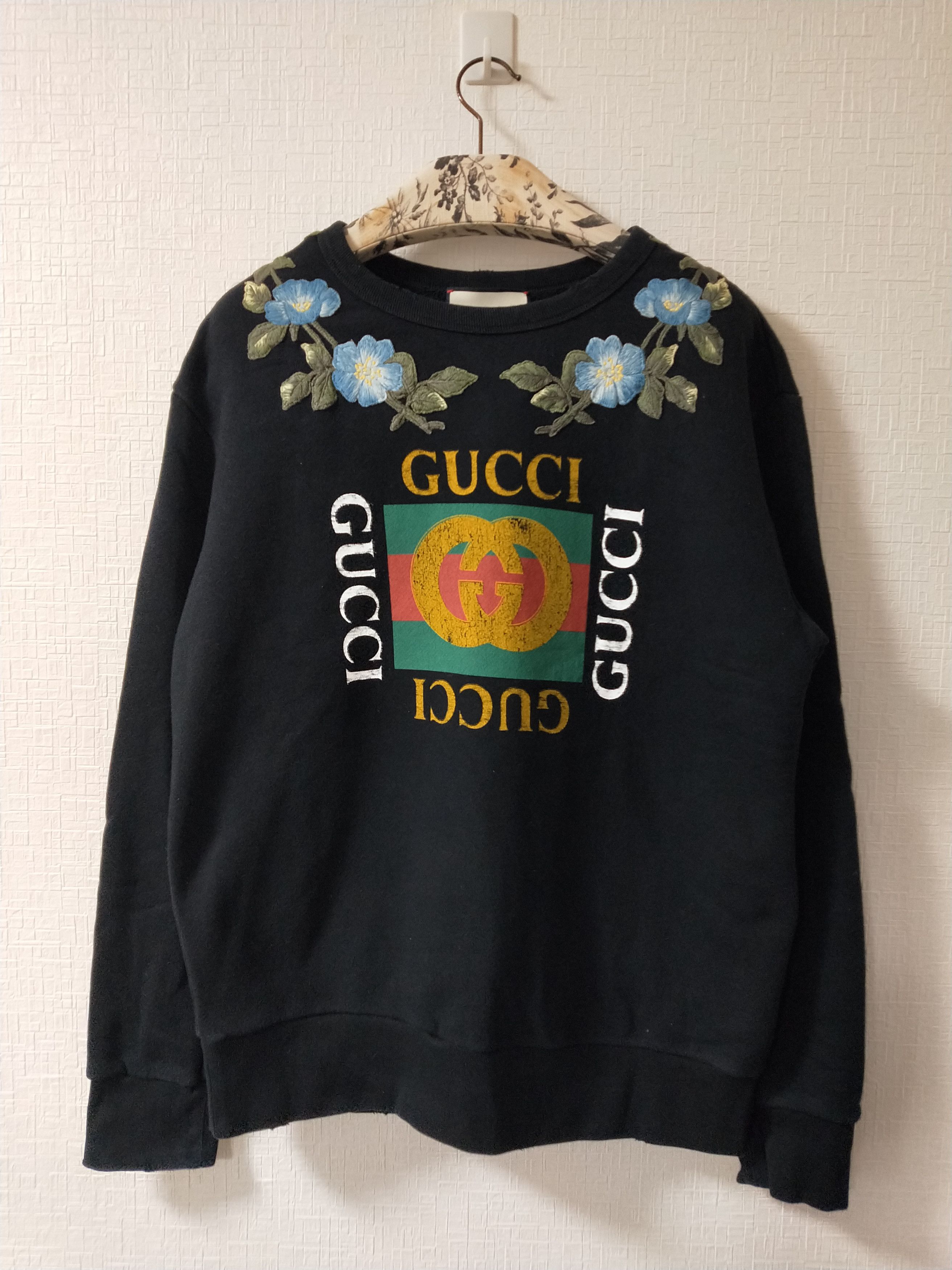 Gucci Floral Embroidered Logo Sweatshirt Size US L / EU 52-54 / 3 - 1 Thumbnail