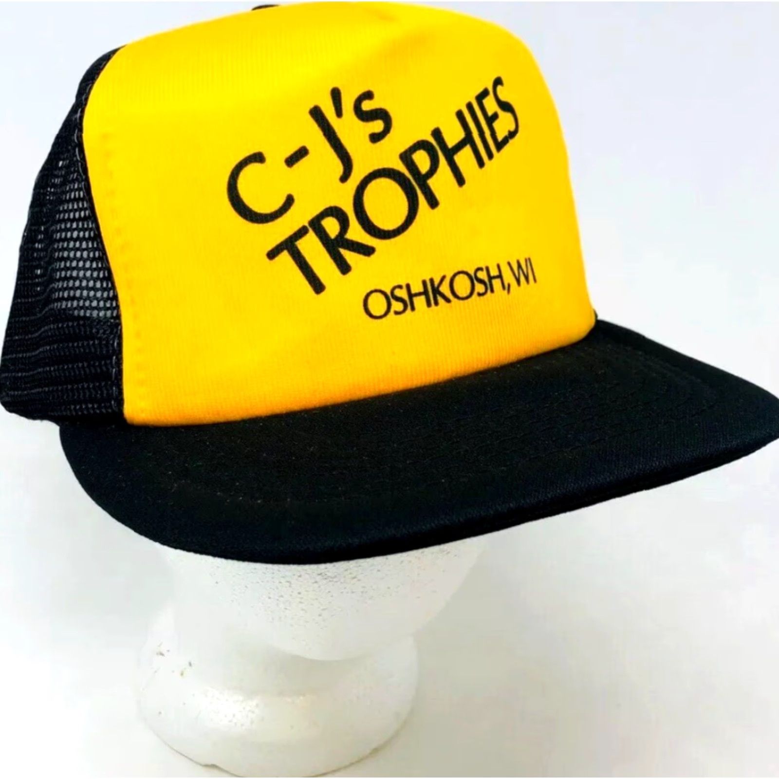 Kapital VINTAGE 1980’S C-J’S TROPHIES Oshkosh Wisconsin Advertising Trucker Hat Cap Snap Nike? Size ONE SIZE - 2 Thumbnail