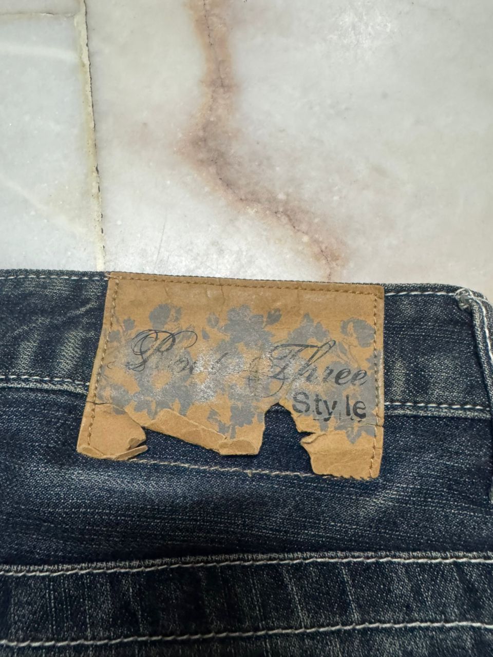 Flare💥Insane 90s Root three Rusty Mudwash Distress Dark Jean