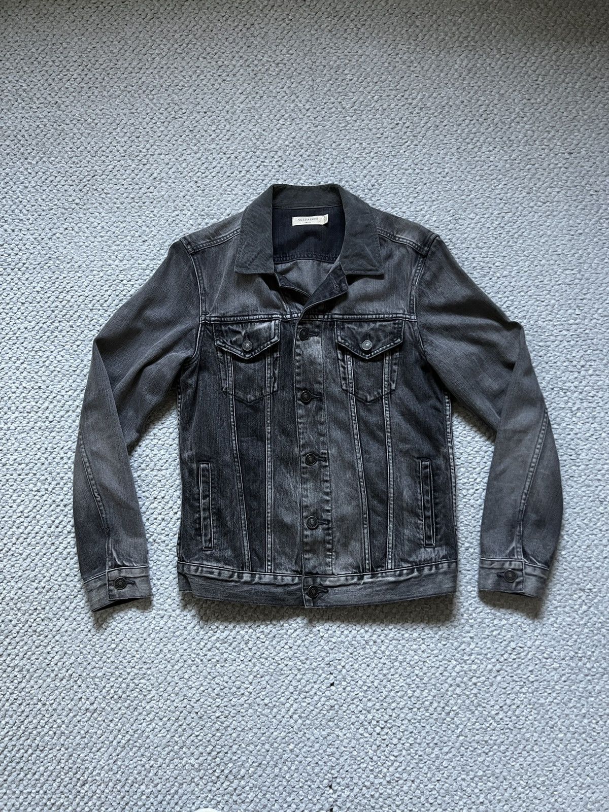 Allsaints AllSaints Grey Trucker Denim Jacket Size US S / EU 44-46 / 1 - 1 Thumbnail