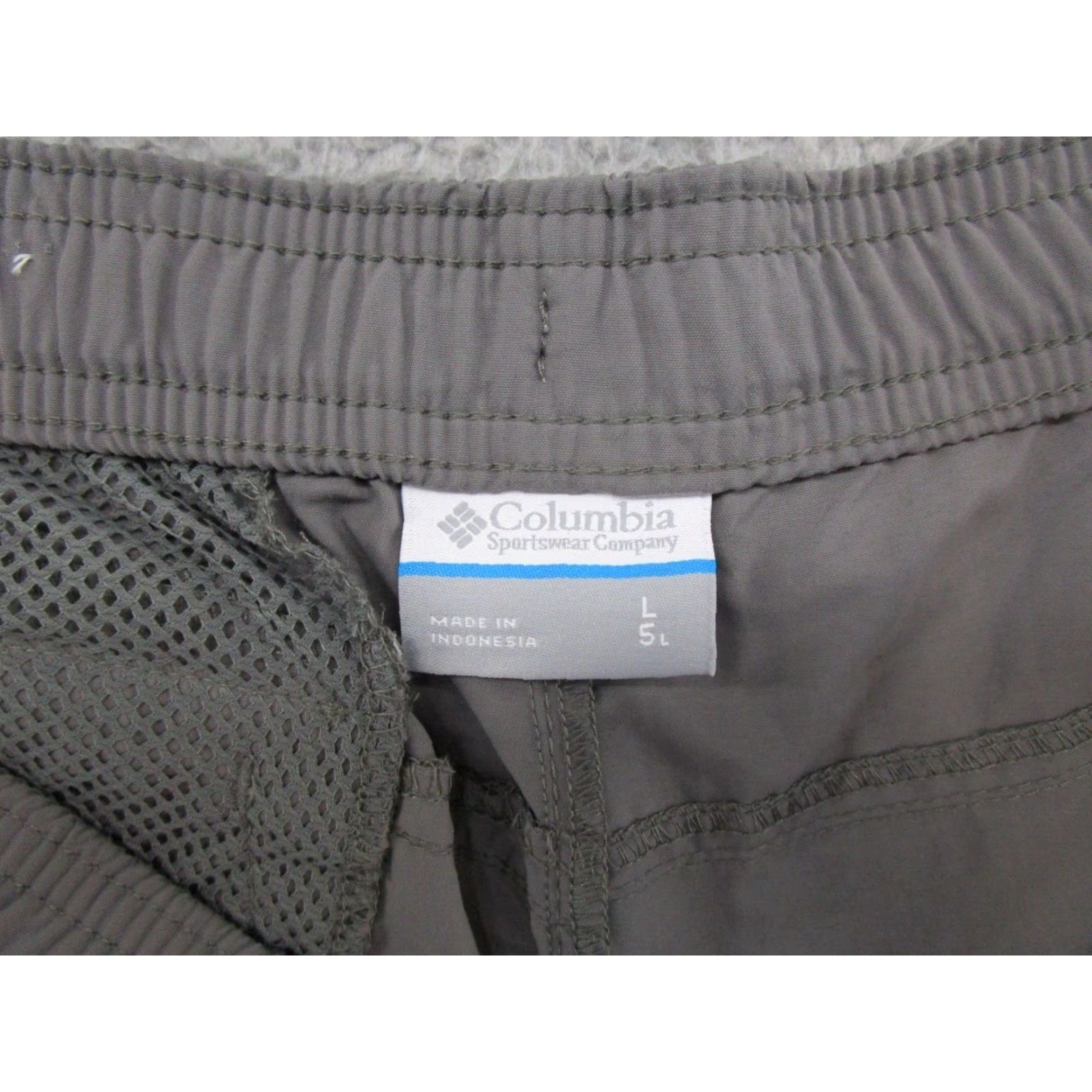 Vintage Columbia Shorts Elastic Waist Gray Women's Size Large Outdoor Hiking Drawstring Size 36" / US 14 / IT 50 - 2 Thumbnail