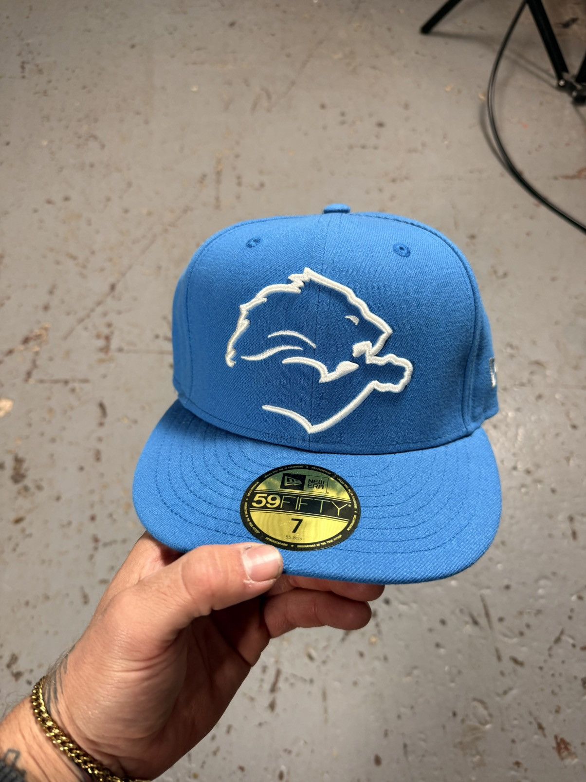 New Era Detroit Lions Blue Fitted Hat Size 7 Size ONE SIZE - 1 Thumbnail