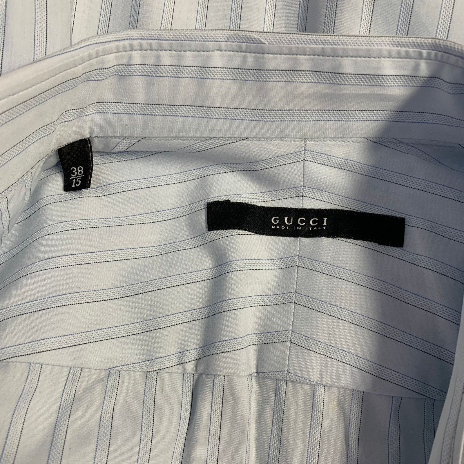 Gucci GUCCI Size S Blue Stripe Cotton Button Up Long Sleeve Shirt Size US S / EU 44-46 / 1 - 6 Thumbnail