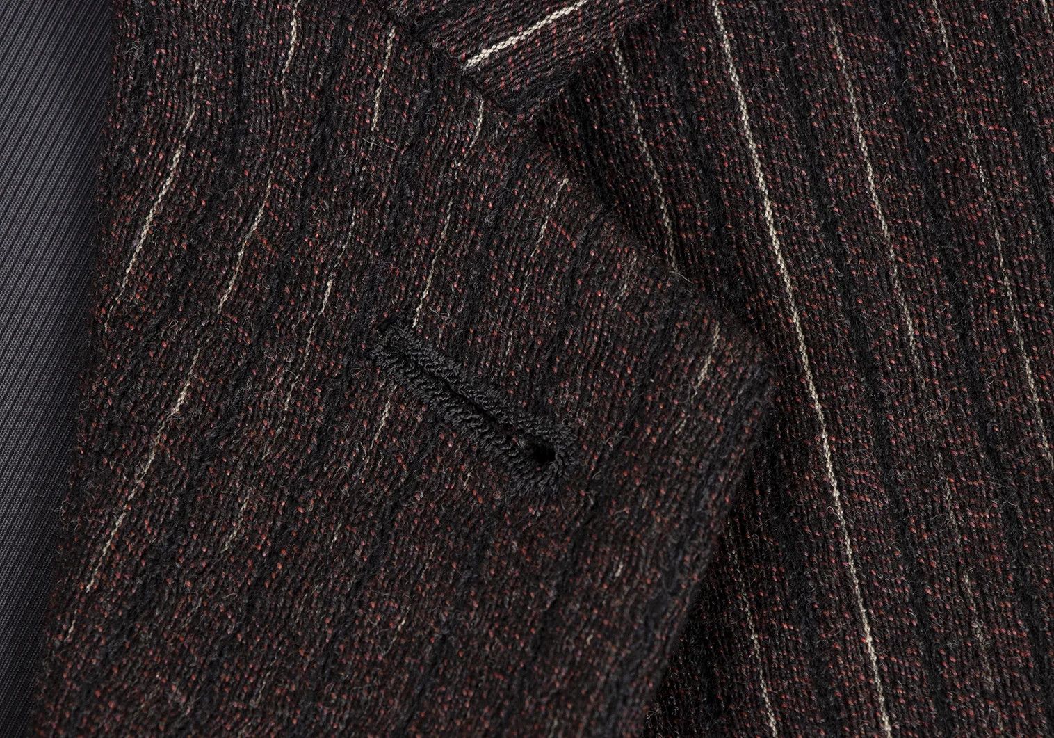 Jean Paul Gaultier Wool and Rayon Striped 2B Jacket in Dark Brown, Size 48 Size US M / EU 48-50 / 2 - 5 Thumbnail