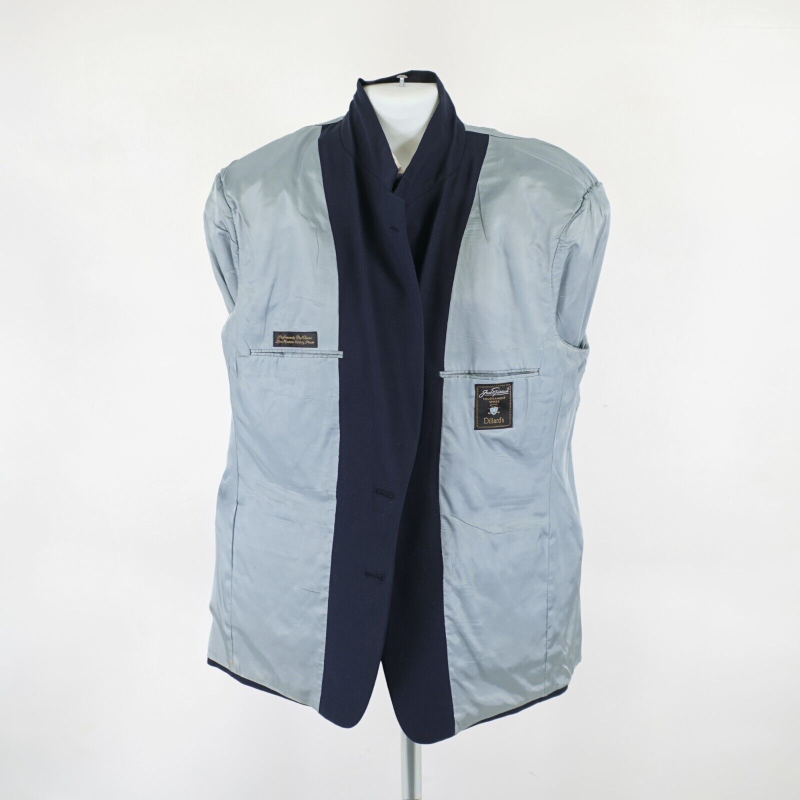Hart Schaffner Marx Jack Nicklaus Tournament Series Wool Blue 2 Gold Button Blaz Size 42R - 12 Thumbnail