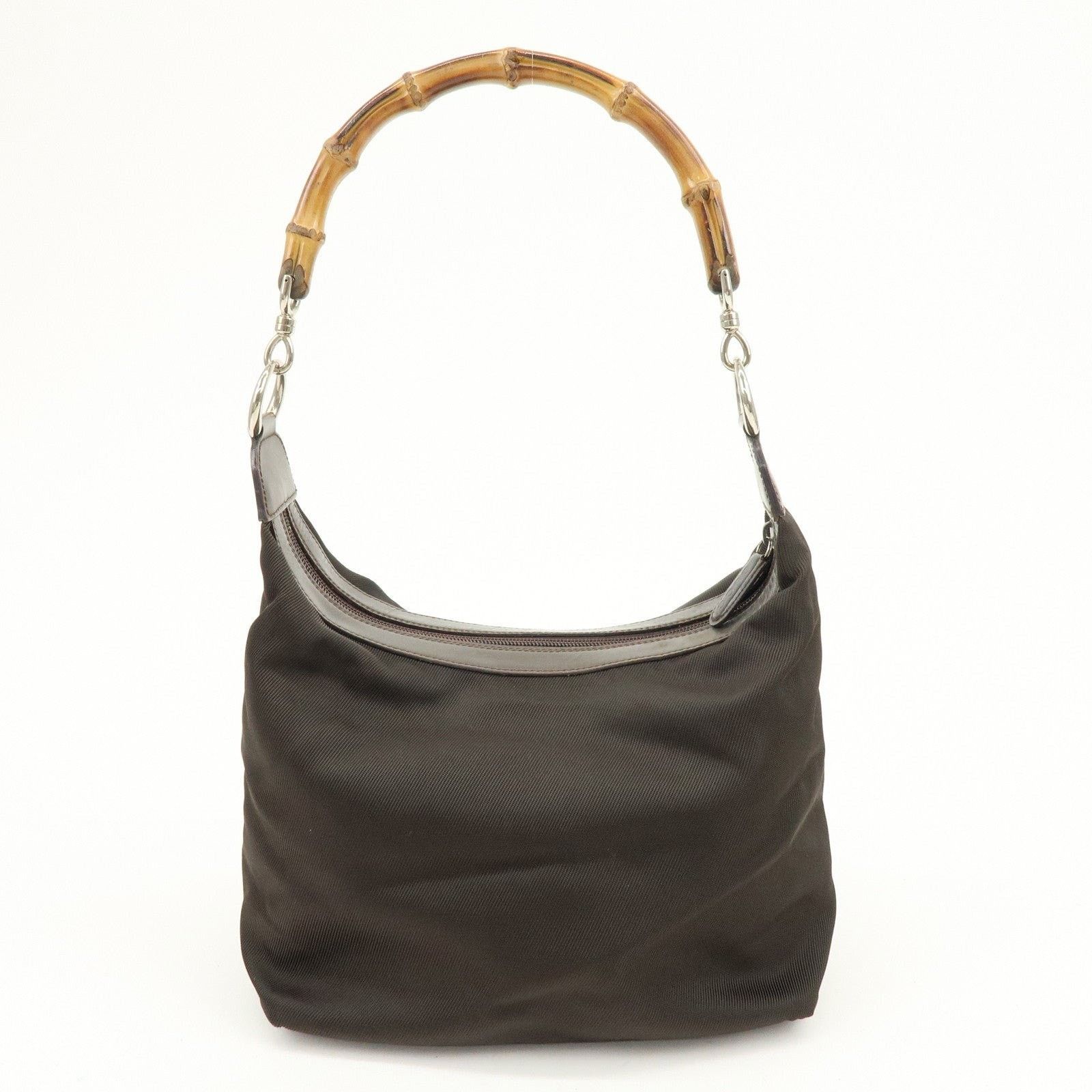 Gucci Gucci Bamboo Nylon Shoulder Bag Brown Size ONE SIZE - 2 Thumbnail