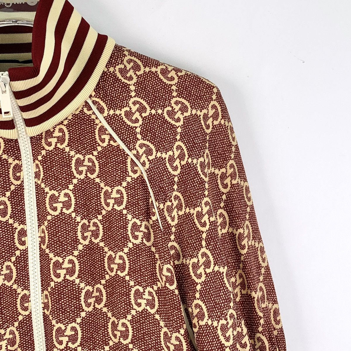 Gucci Gucci striped logo full-printed mulberry silk jacket Size M / US 6-8 / IT 42-44 - 3 Thumbnail