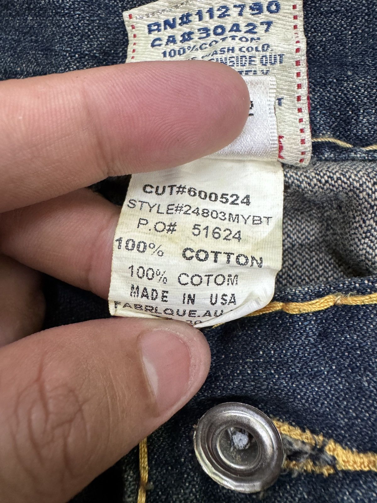 True Religion True Religion Billy Super T Rainbow Stitch Straight Leg Size US 33 - 17 Thumbnail