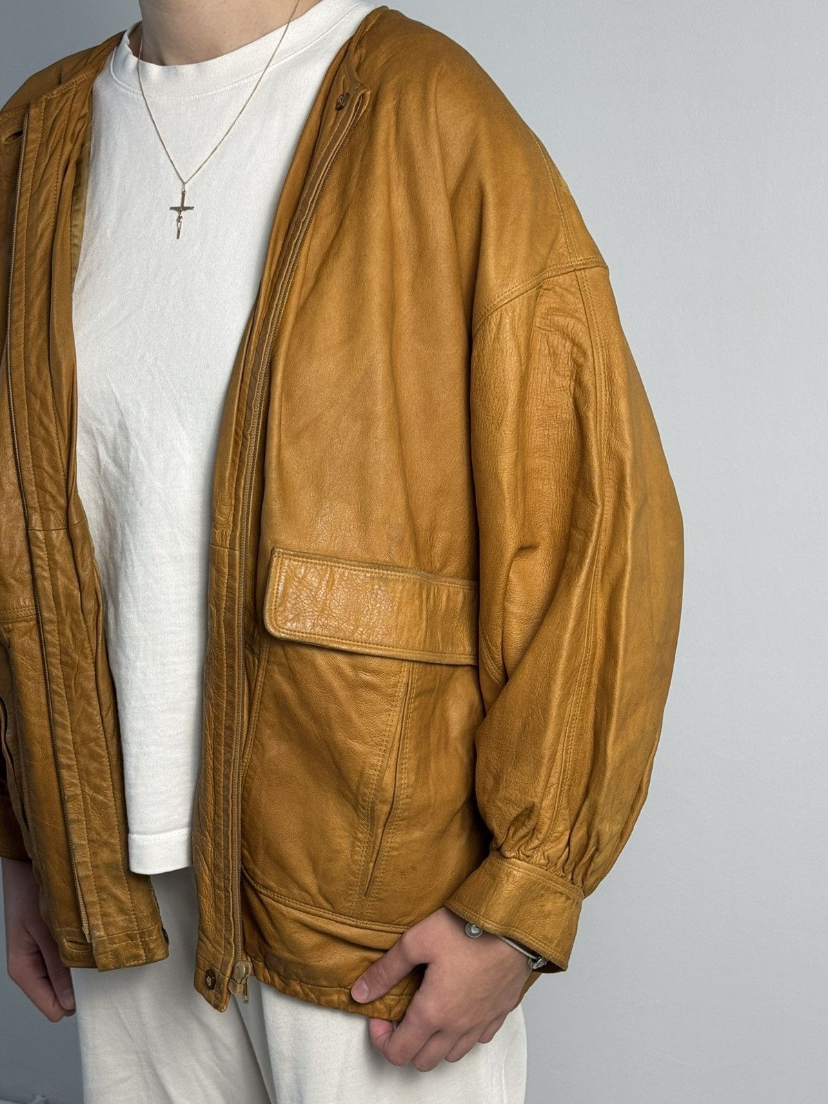 Jil Sander × Vintage Jil Sander Vintage 90’s Leather Jacket Brown Luxury Y2K Size S / US 4 / IT 40 - 4 Thumbnail