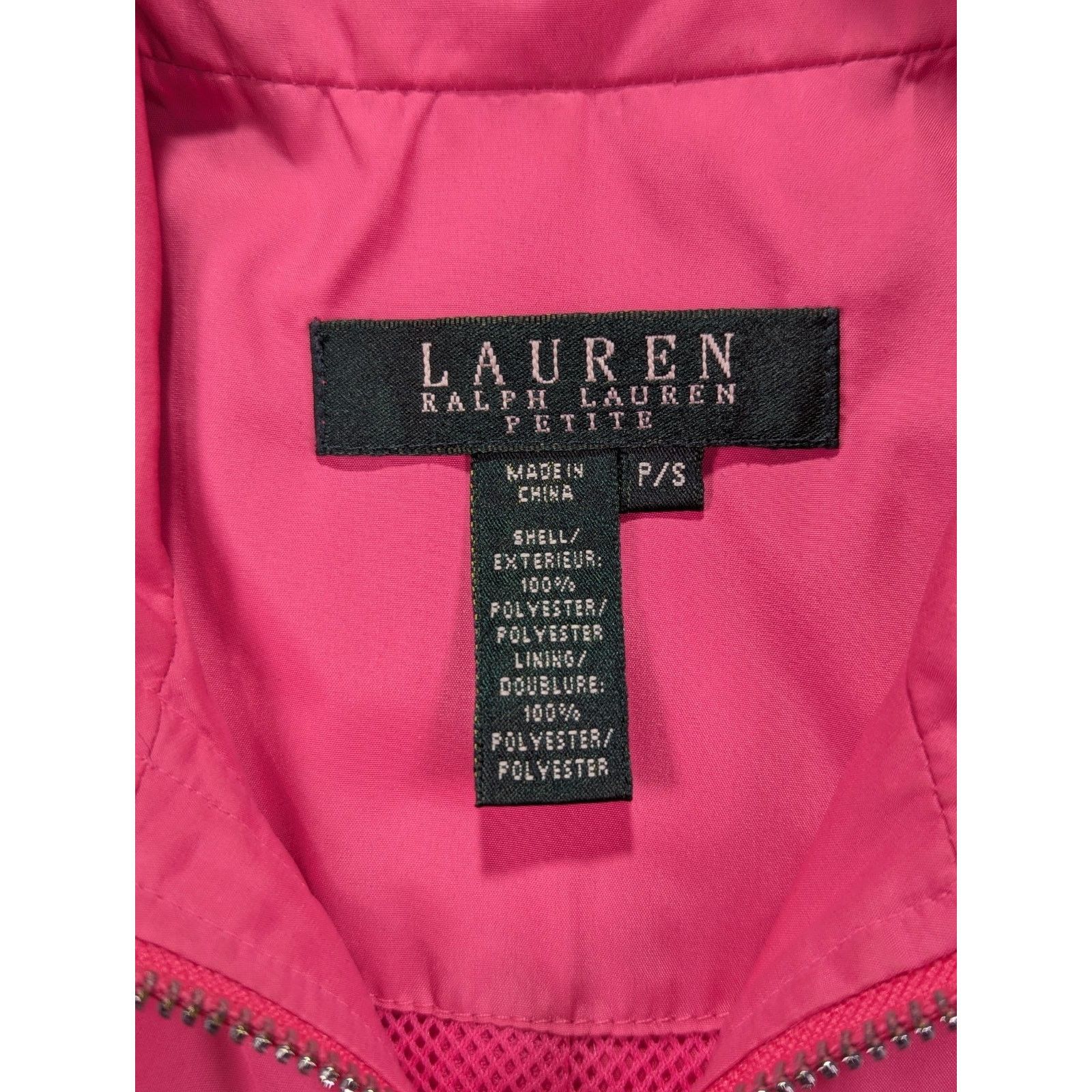 Lauren Ralph Lauren Size S Petite Pink Windbreaker Dual Zip w/Snap Overlay Lined Size S / US 4 / IT 40 - 3 Thumbnail