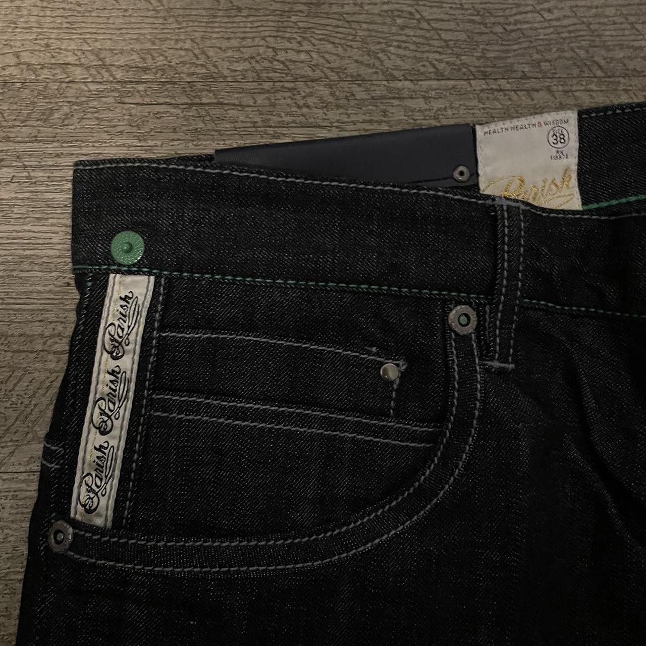 JNCO × Vintage Vintage Y2K Black Parish Embroidered Baggy Wide Leg Jeans Size US 38 / EU 54 - 3 Thumbnail