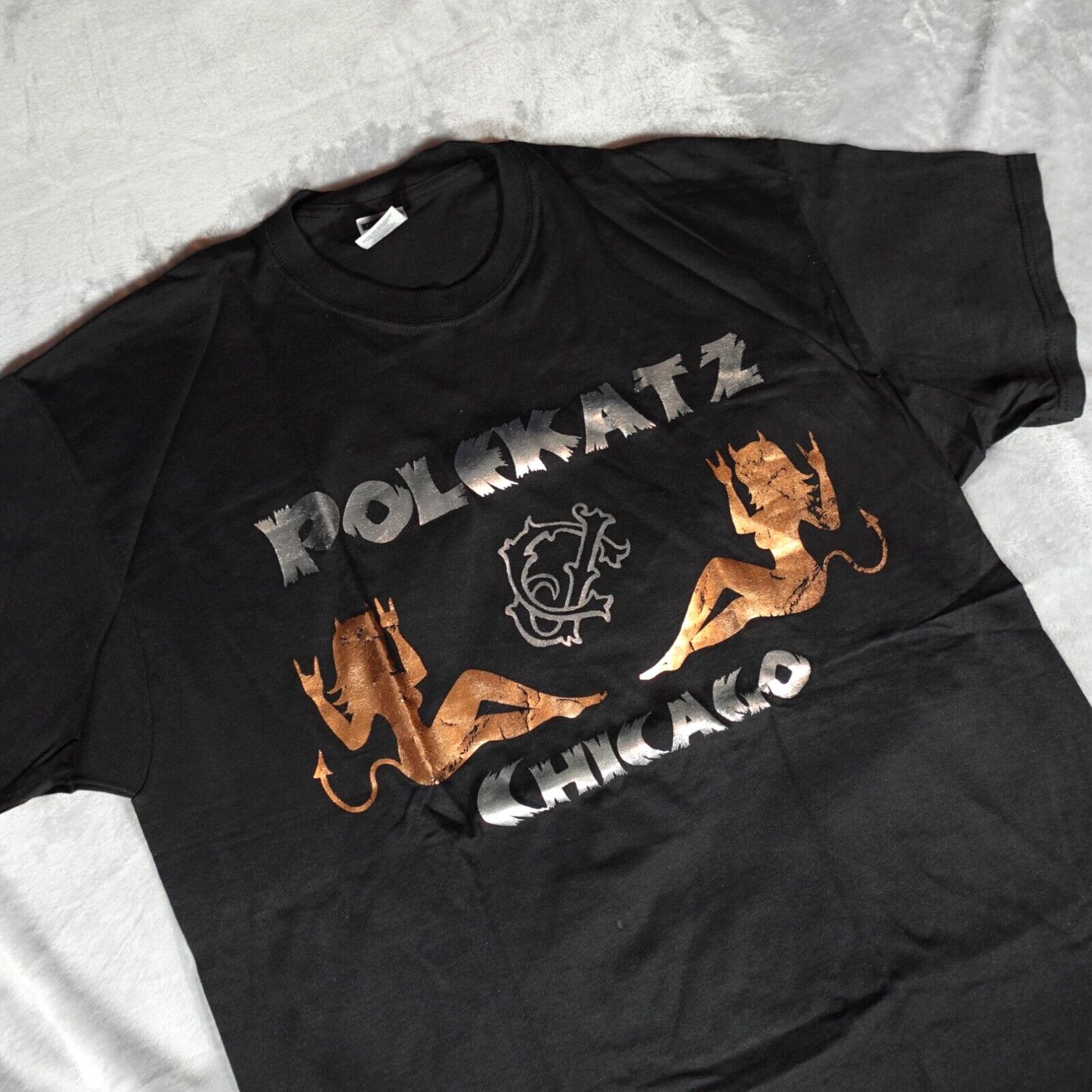 Jerzees Vintage Polekatz Chicago Illinois Strip Club T Shirt Mens XL Slim  2000s Black | Grailed