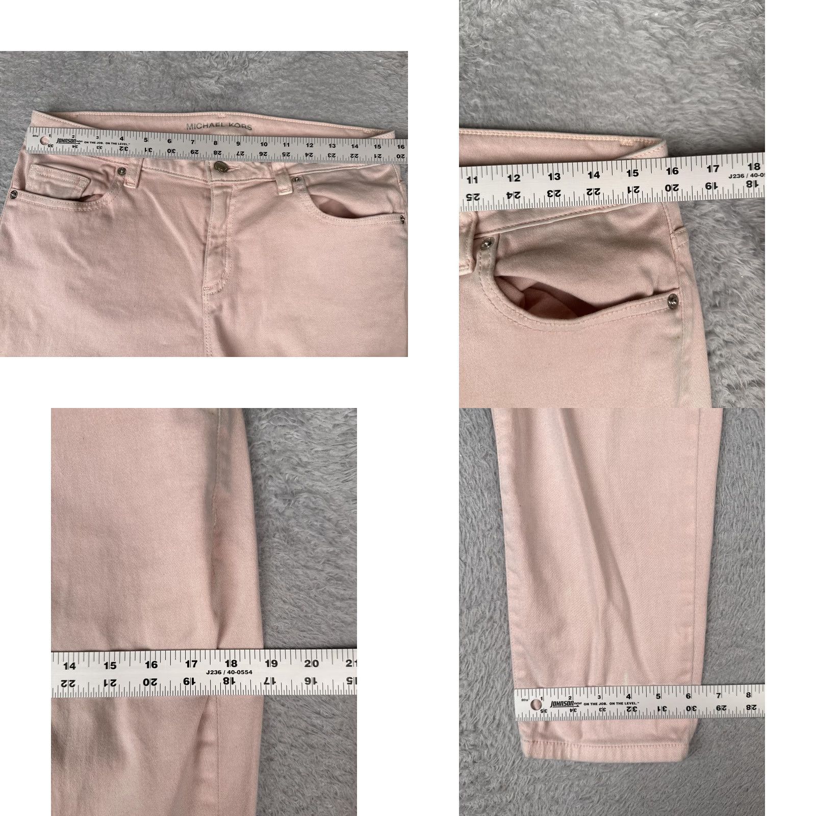 Michael Kors Michael Kors Jeans Womens 10 Pink Izzy Cropped Skinny Denim 5-Pocket Stretch Baggy? Size 32" / US 10 / IT 46 - 9 Thumbnail