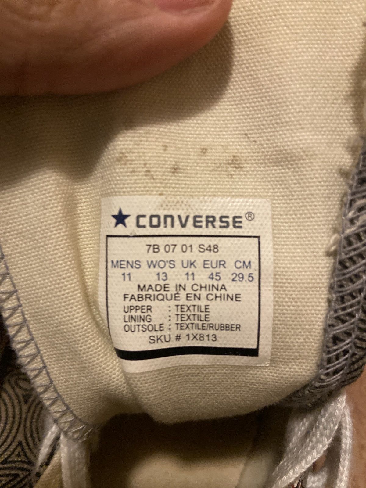 Converse CONVERSE CHUCK TAYLOR ALL STAR HIGH GREY SKULL Size US 11 / EU 44 - 7 Thumbnail