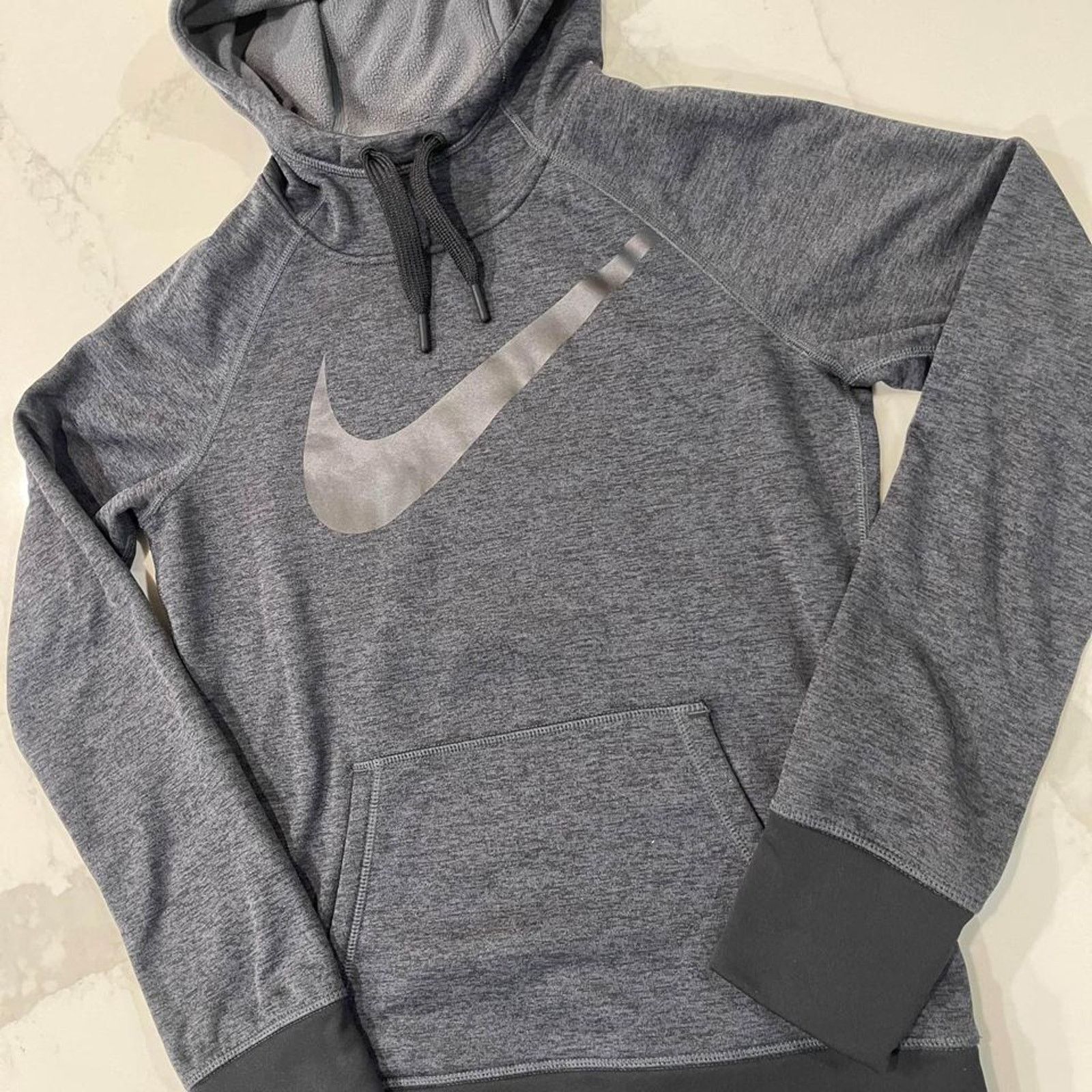 Nike Nike Therma-Fit Big Swoosh Hoodie Grey Sweatshirt Women’s XS Size XS / US 0-2 / IT 36-38 - 2 Thumbnail