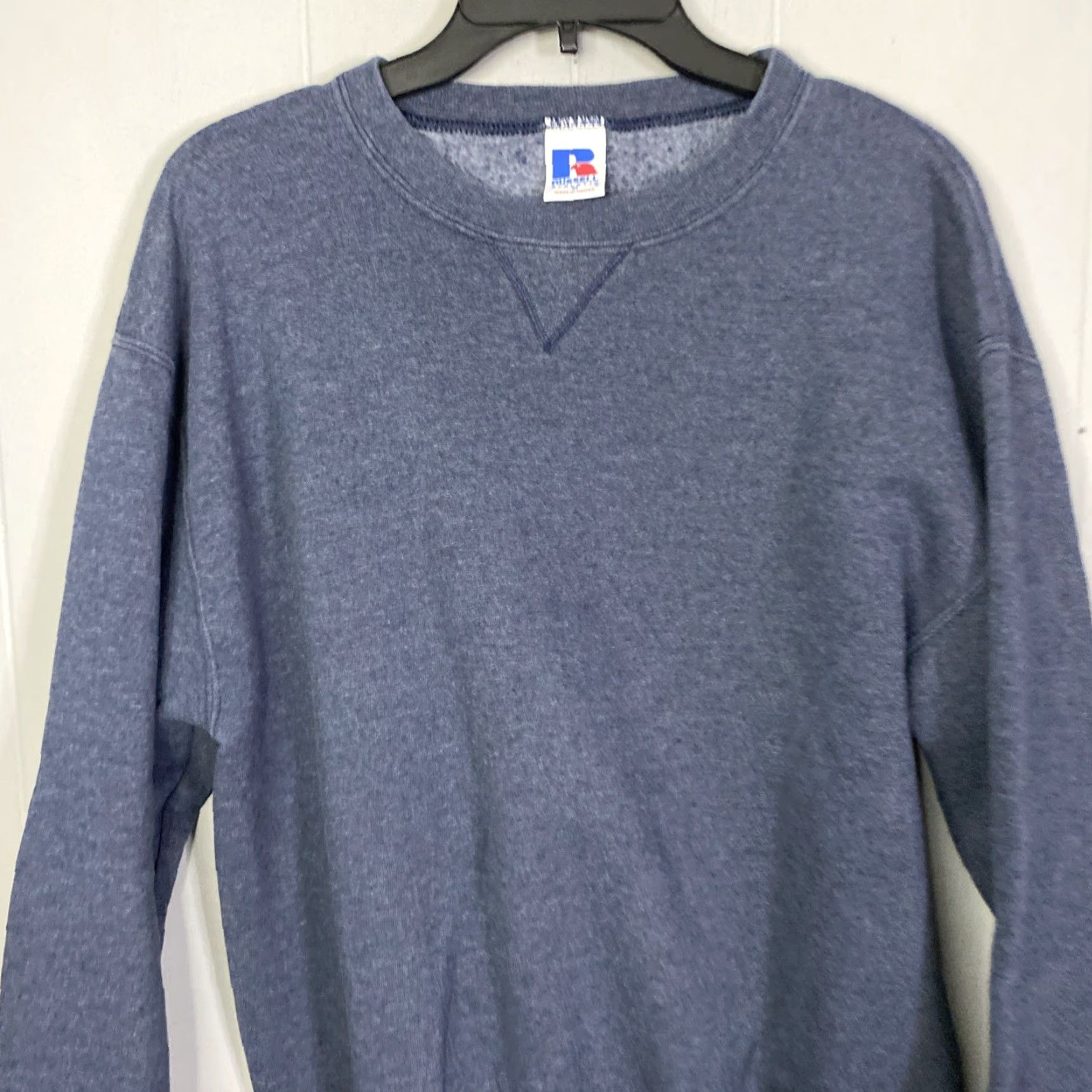 Vintage VINTAGE Russel Crewneck Sweater Dark Gray Heathered 90s Y2K Medium M Unisex Adults Pullover Crew Neck Size US M / EU 48-50 / 2 - 4 Thumbnail