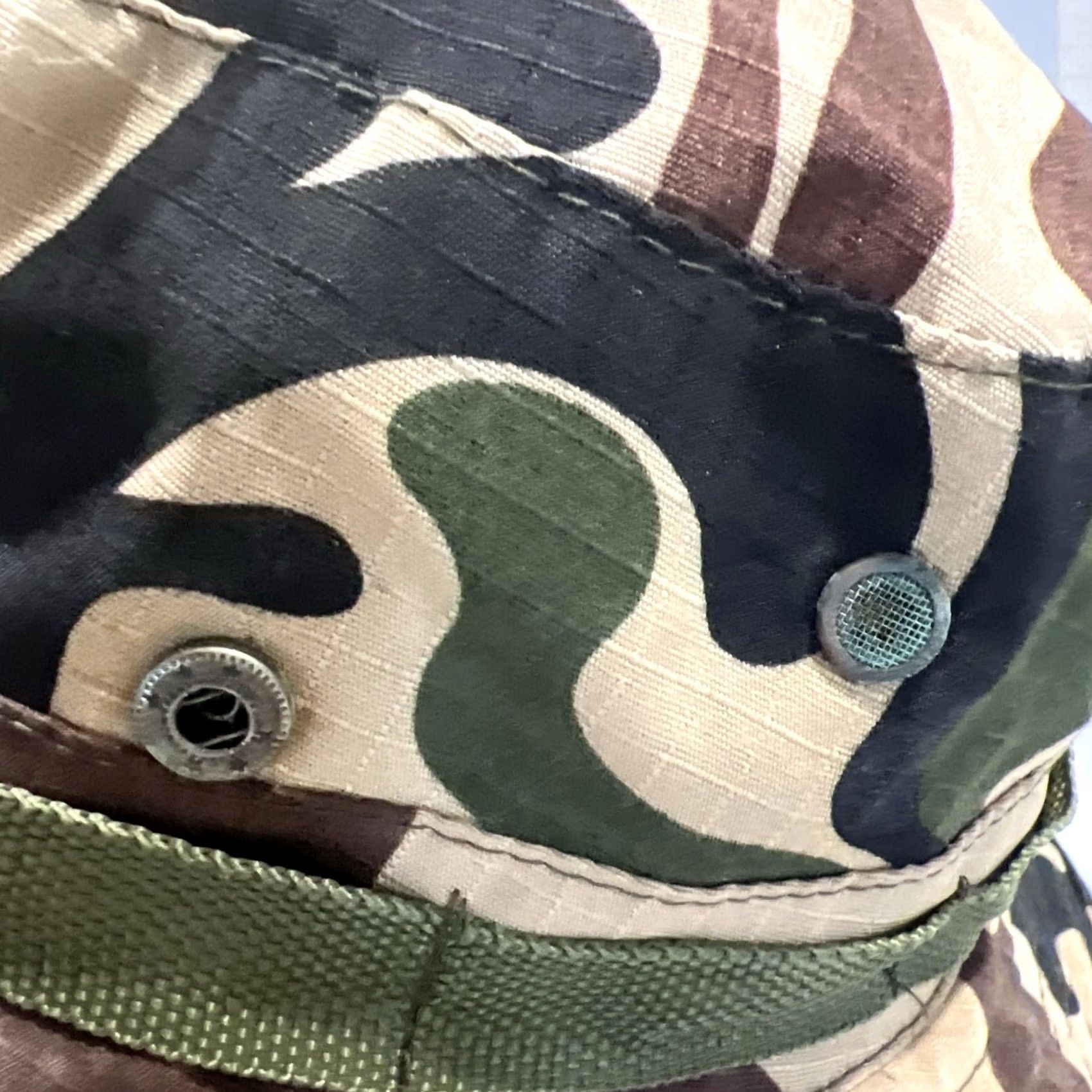 Vintage VINTAGE Military Boonie Bucket Hat Rip stop Camouflage Snaps Chin Strap Size ONE SIZE - 6 Thumbnail