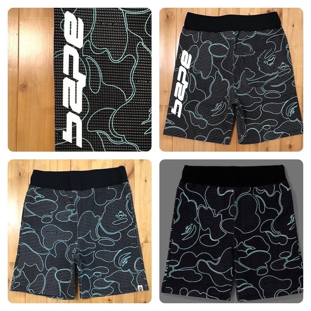 Bape 💫Glow in the dark💫 BAPE Text Code Camo Sweat Shorts ★size M Size US 32 / EU 48 - 1 Thumbnail
