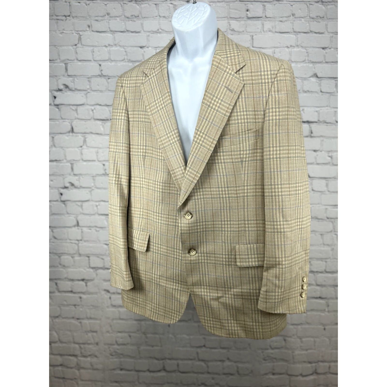 Austin Reed VTG Austin Reed Blazer Plaid Notch Lapel 2 Button Single-Vented 3-Button Sleeve Size 42 Mens Size 42R - 7 Thumbnail