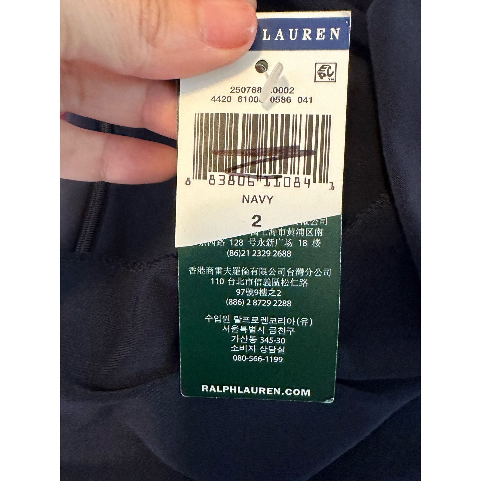 Ralph Lauren Ralph Lauren navy blue 3/4 sleeves cowl neck dress size 2 Size XS / US 0-2 / IT 36-38 - 9 Thumbnail