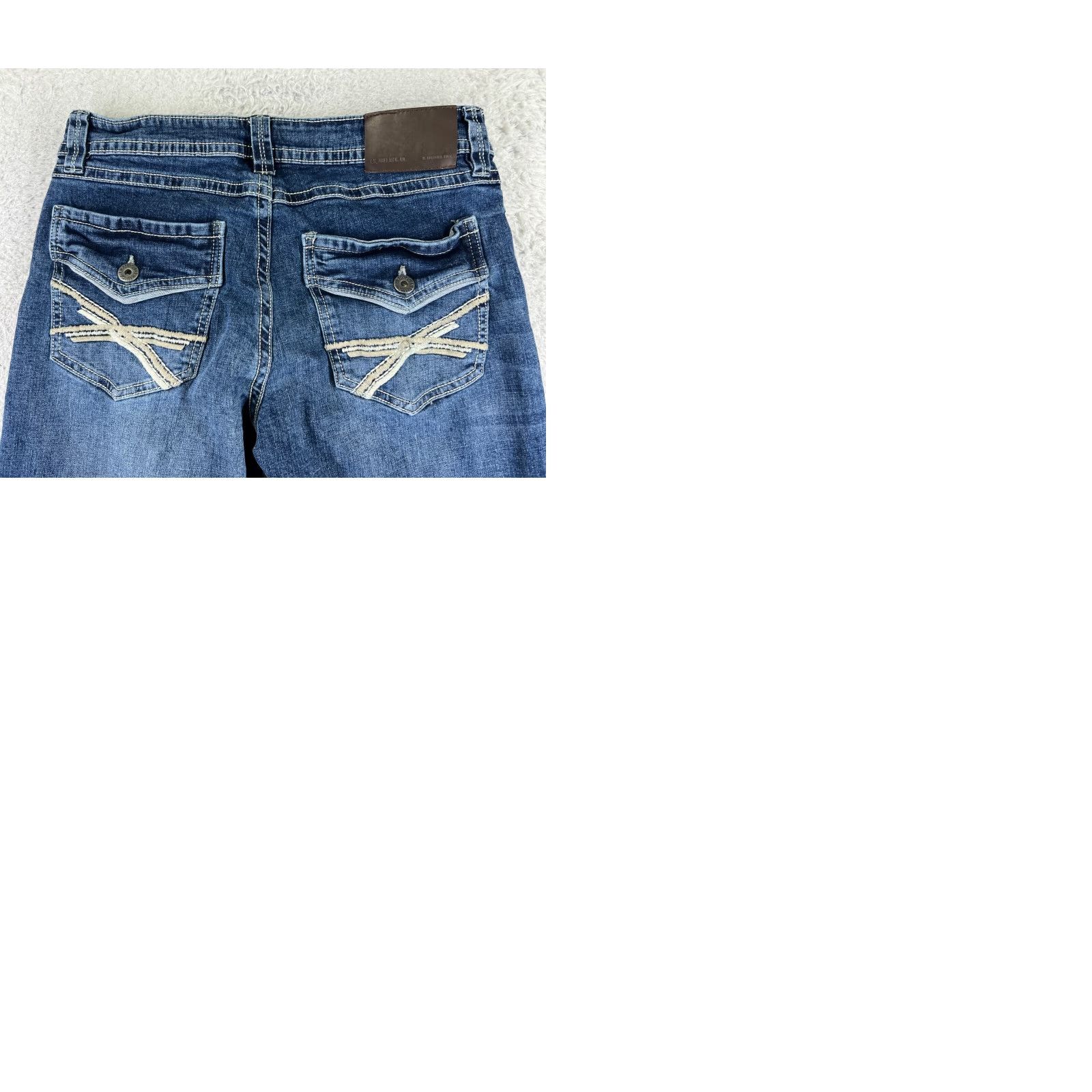 Vintage TK Axel Jeans Men 36 Blue Denim Cotton Blend Embroidered 5-Pocket Design Straight Relaxed 36x32 Size US 36 / EU 52 - 10 Thumbnail