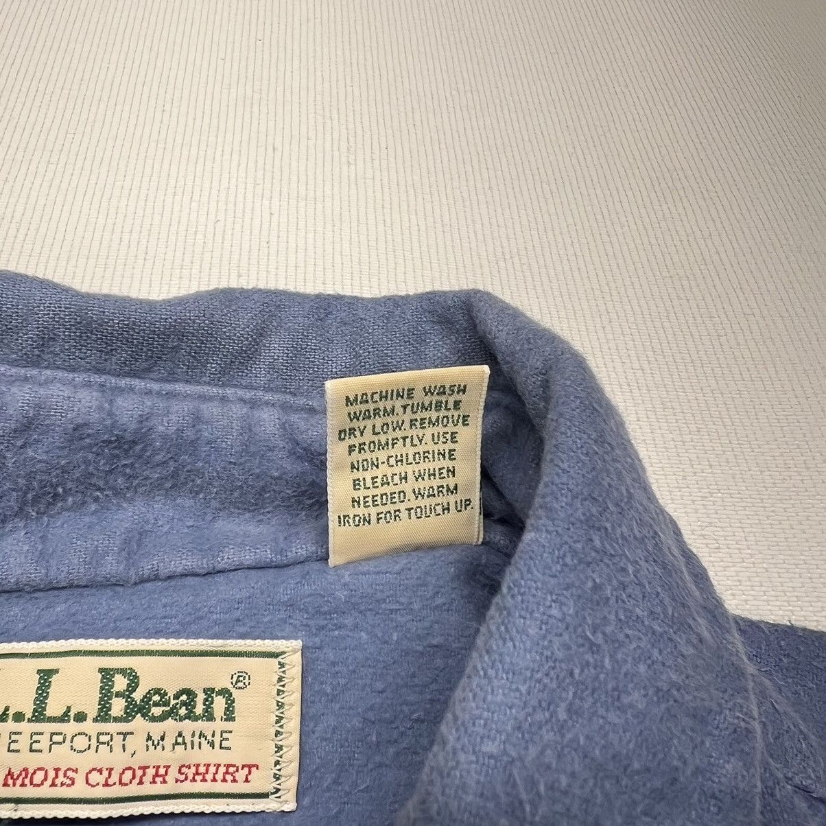 L.L. Bean × Vintage VTG LL Bean Flannel Shirt Blue Chamois Cloth Button Up Retro Size US M / EU 48-50 / 2 - 6 Thumbnail