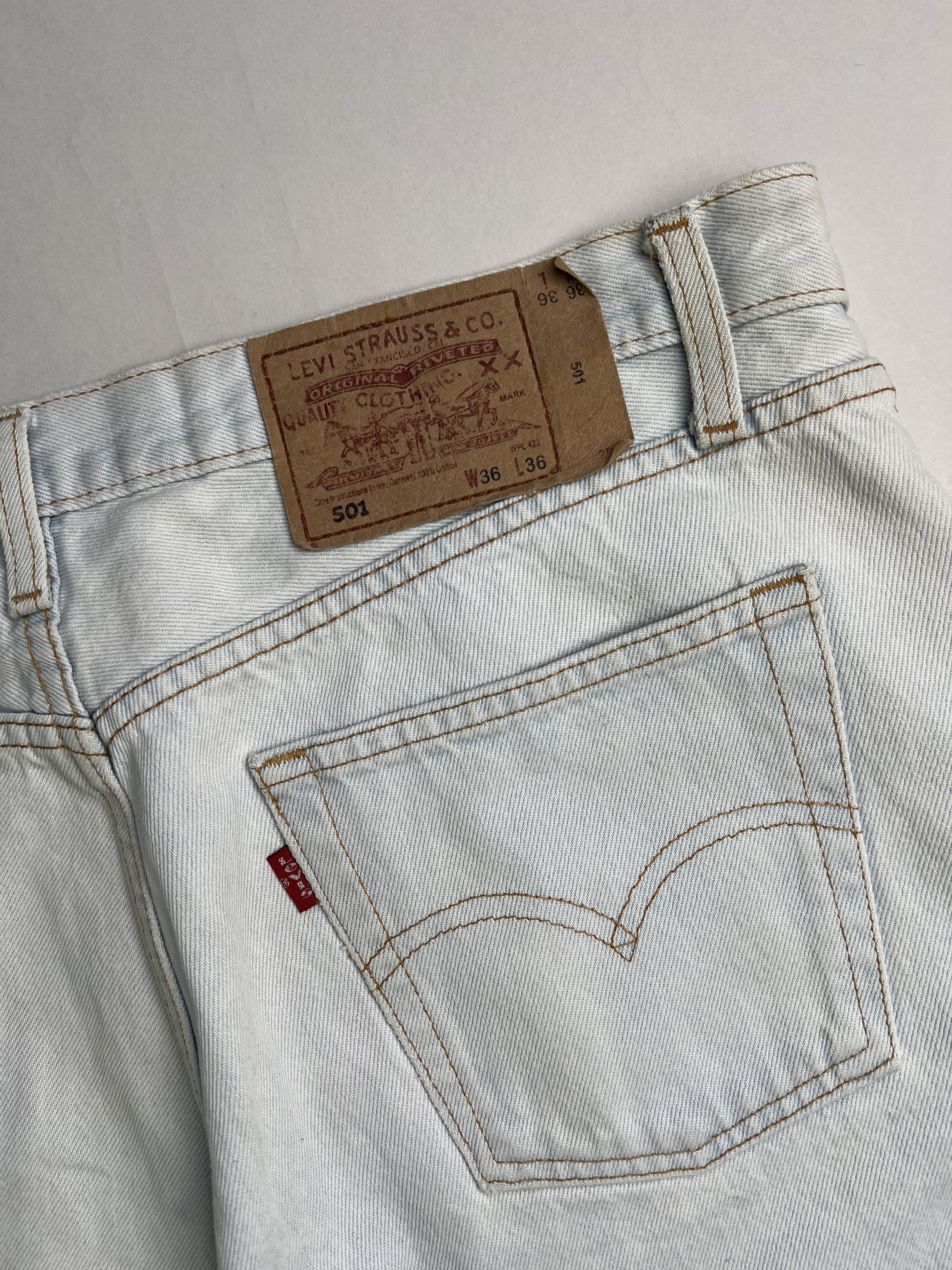 Levi's Levis 501 Jeans Shorts Light Wash W36 Size US 36 / EU 52 - 3 Thumbnail