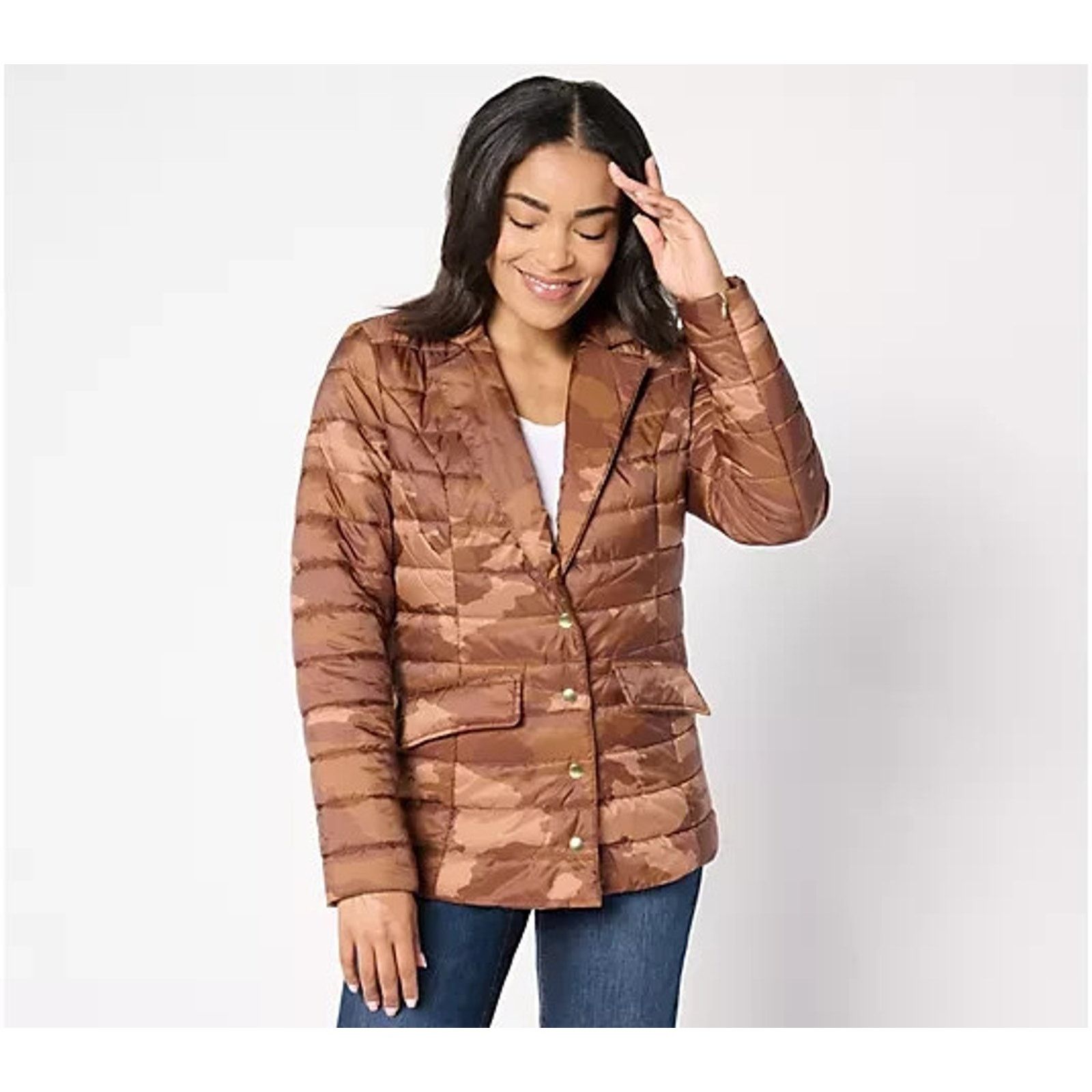 & Other Stories Susan Graver Quilted Prints & Solids Brown Camo XL A658674 Size XL / US 12-14 / IT 48-50 - 1 Thumbnail